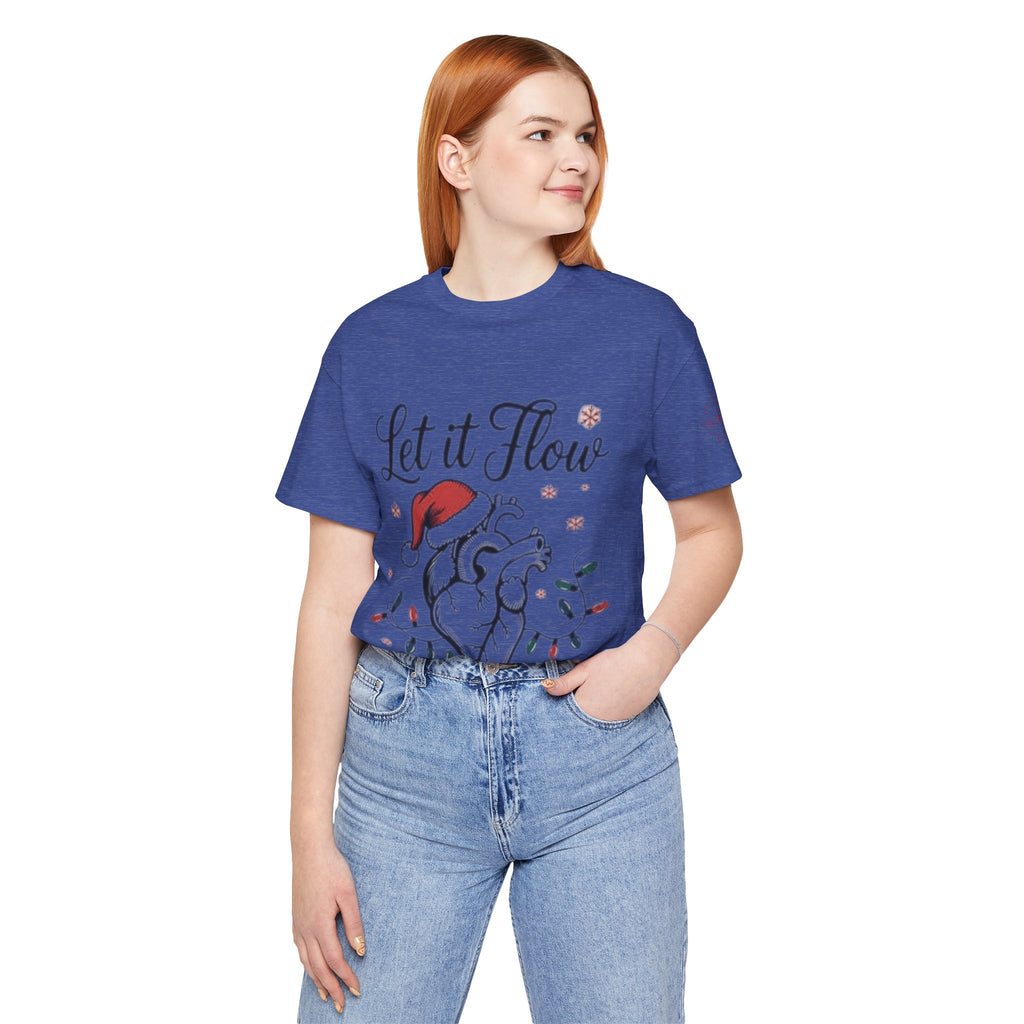 Let It Flow Heart Tee  Christmas Anatomical Heart Shirt