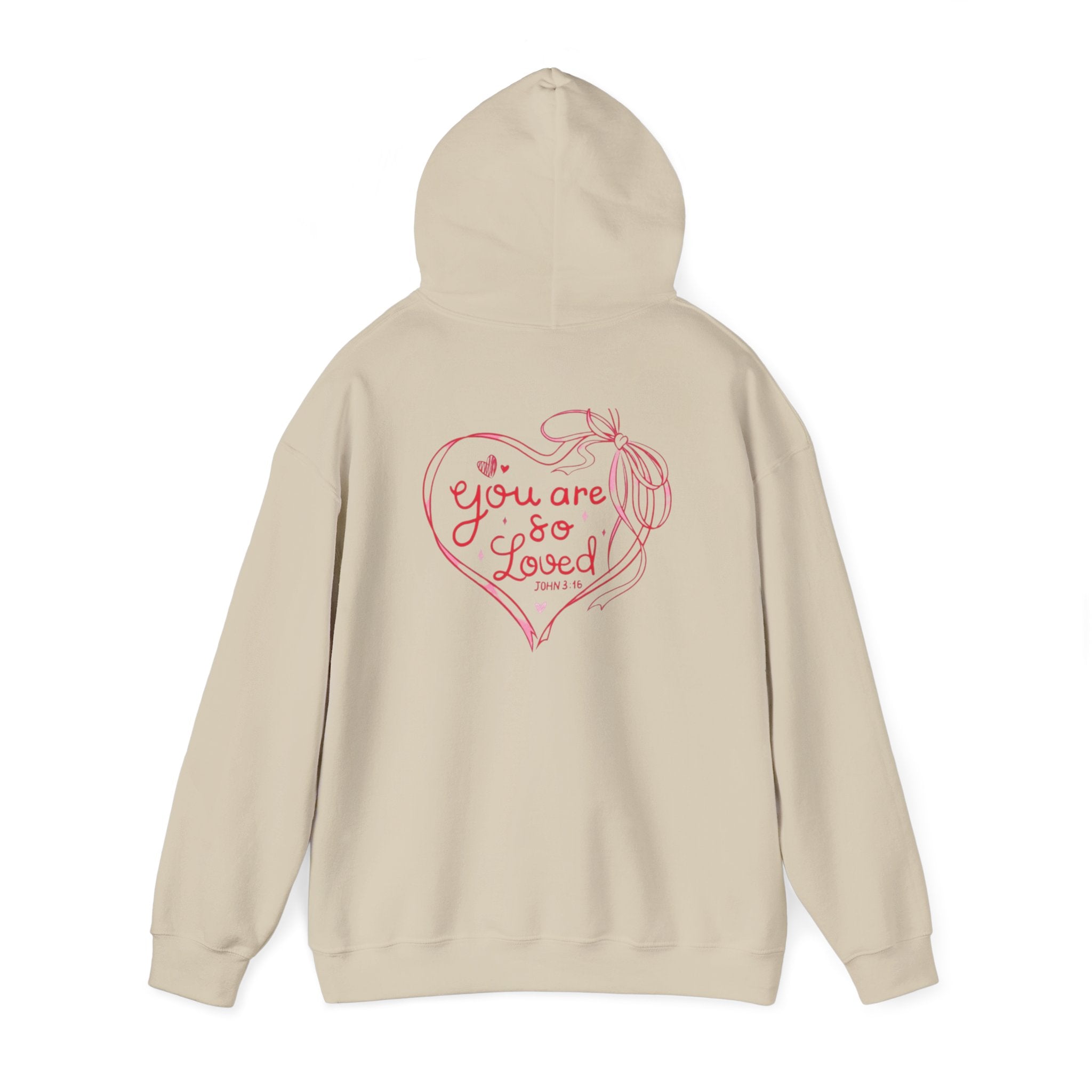 You Are So Loved Hoodie Heart Full” Heart Ribbon Comfort Sweatshirt