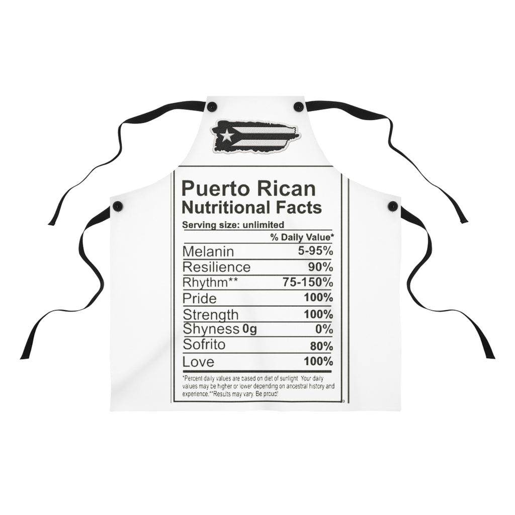 Puerto Rican Nutritional Facts Kitchen Apron