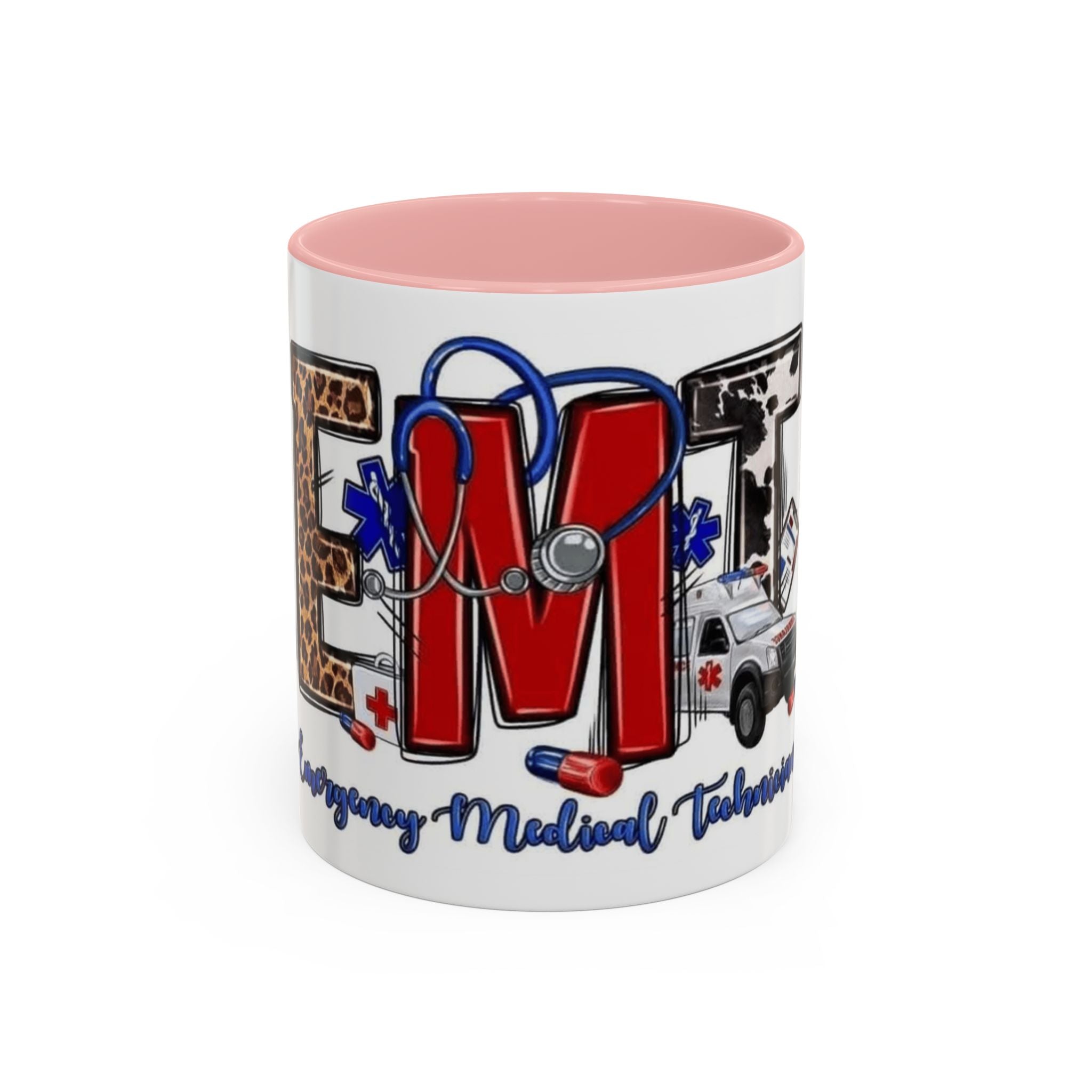 EMT Coffee Mug — Emergency Medical Technician Ambulance Stethoscope Design (11/15oz) Medical Christmas Mug