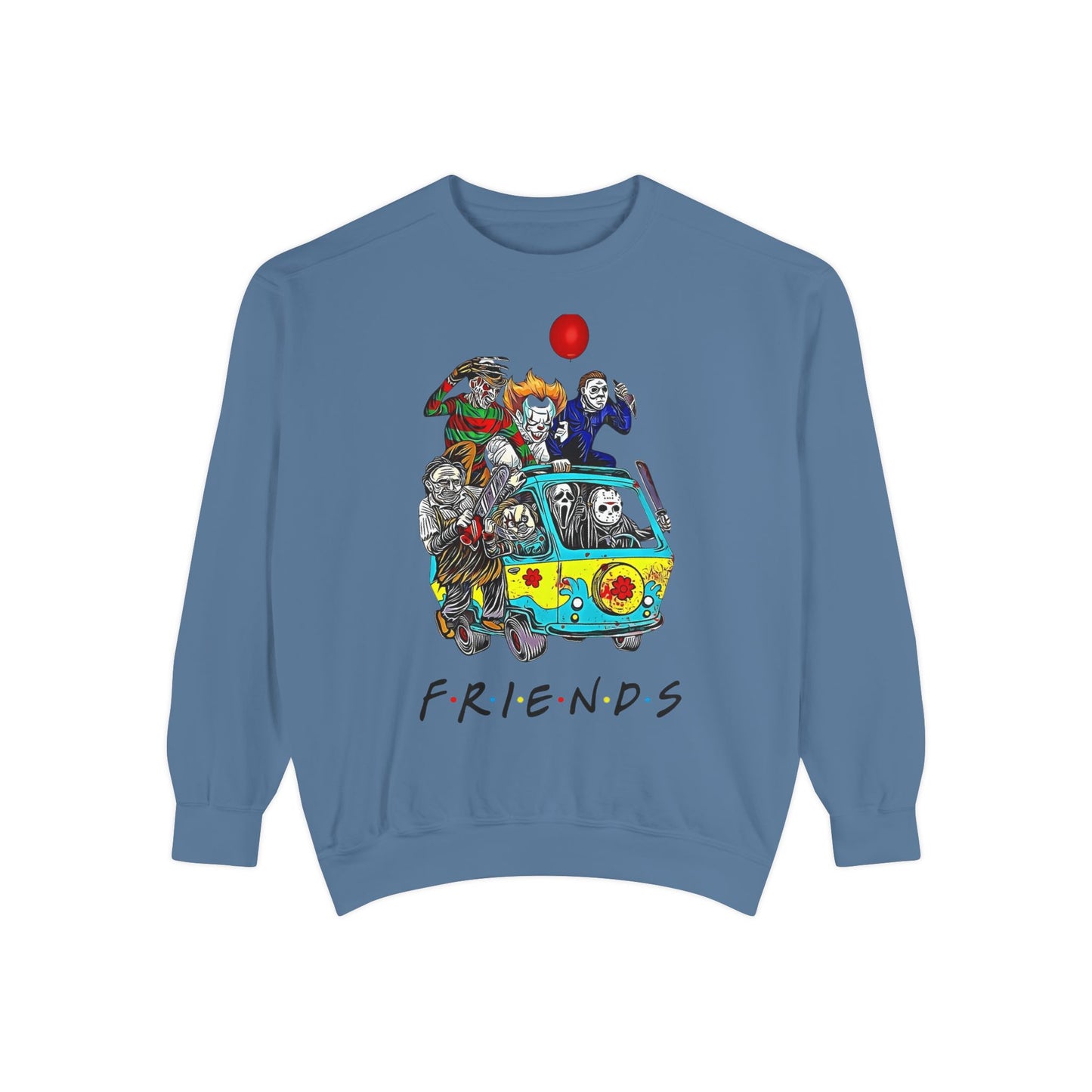 Friends-Inspired Unisex Garment-Dyed Sweatshirt, Cozy Casual Wear, Unique Graphic Sweatshirt, Perfect Gift, Everyday Style