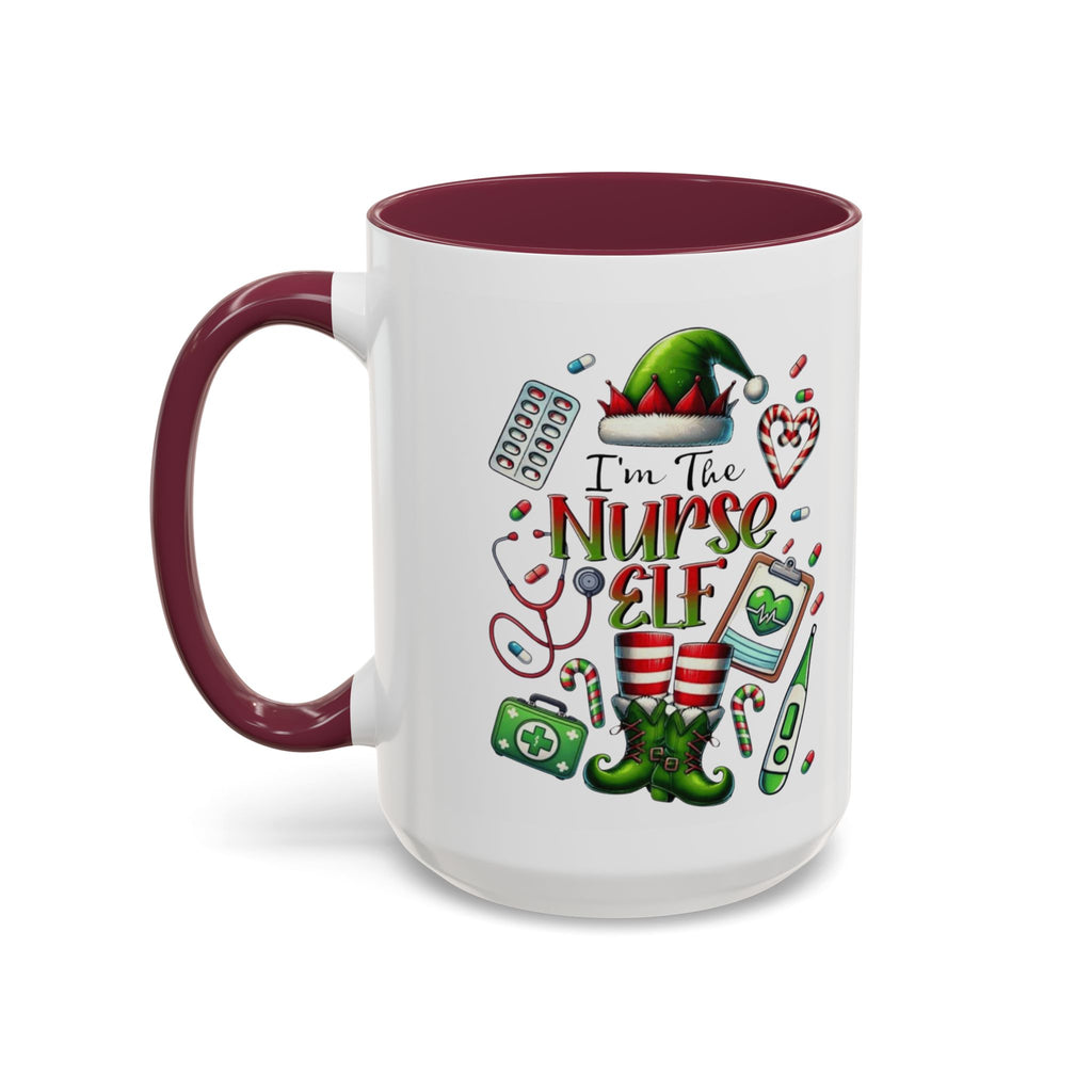 Nurse Elf Coffee Mug — Christmas Medical Holiday Gift (11oz & 15oz) Medical Christmas Mug