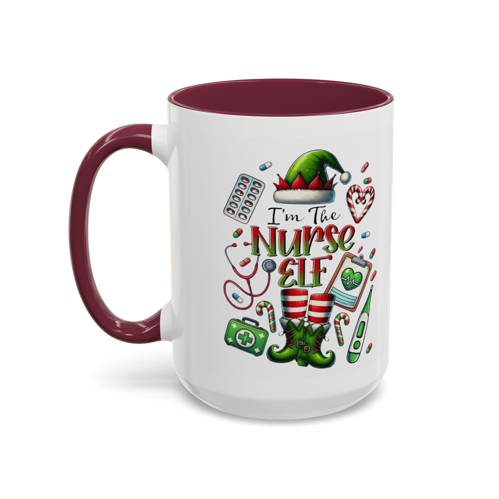 Nurse Elf Coffee Mug — Christmas Medical Holiday Gift (11oz & 15oz) Medical Christmas Mug