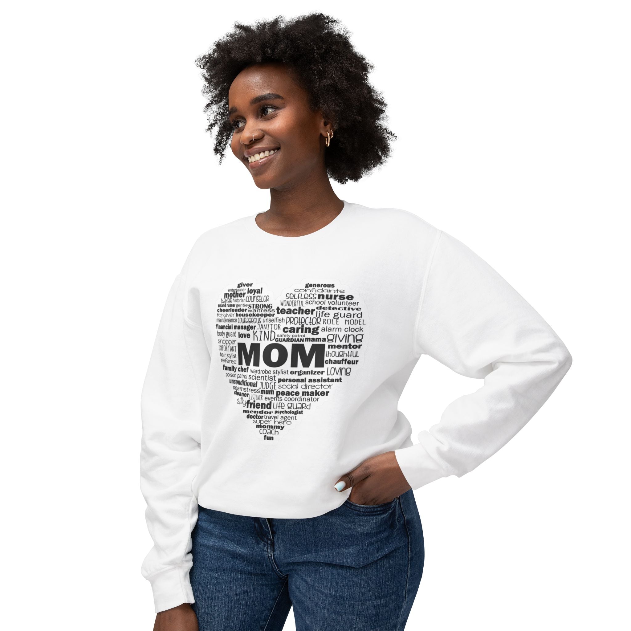 Mom Word-Cloud Heart Sweatshirt  Mother's Day Gift