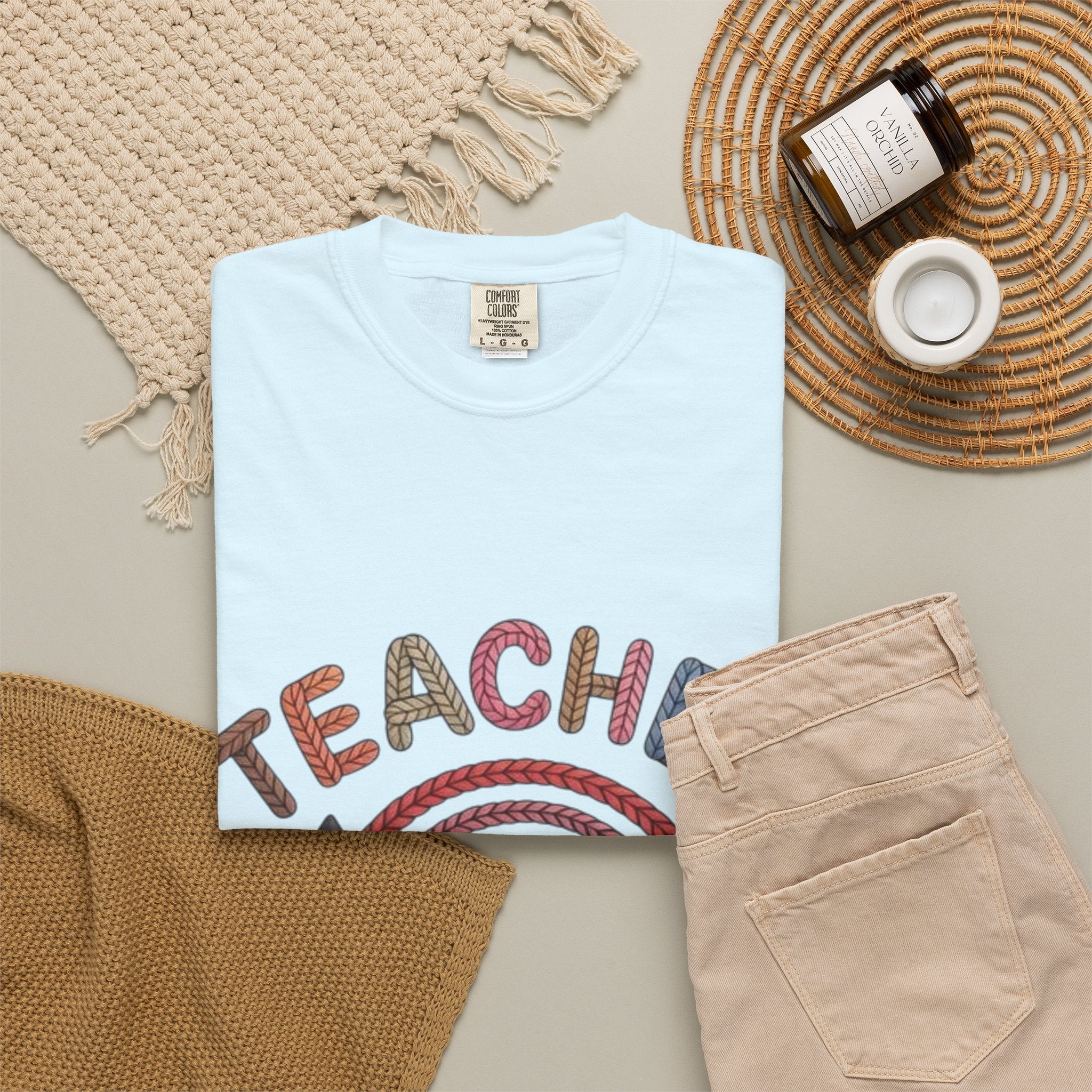Teacher Rainbow Pencil & Apple T-Shirt — Back-to-School Gift for Educators