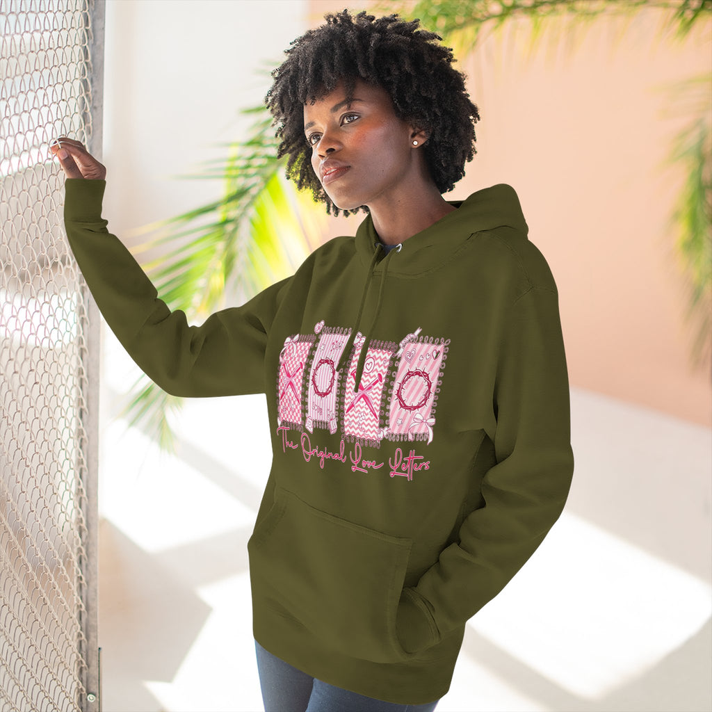 Hoodie  Pink XOXO Three Panel Love Letters Fleece Hoodie