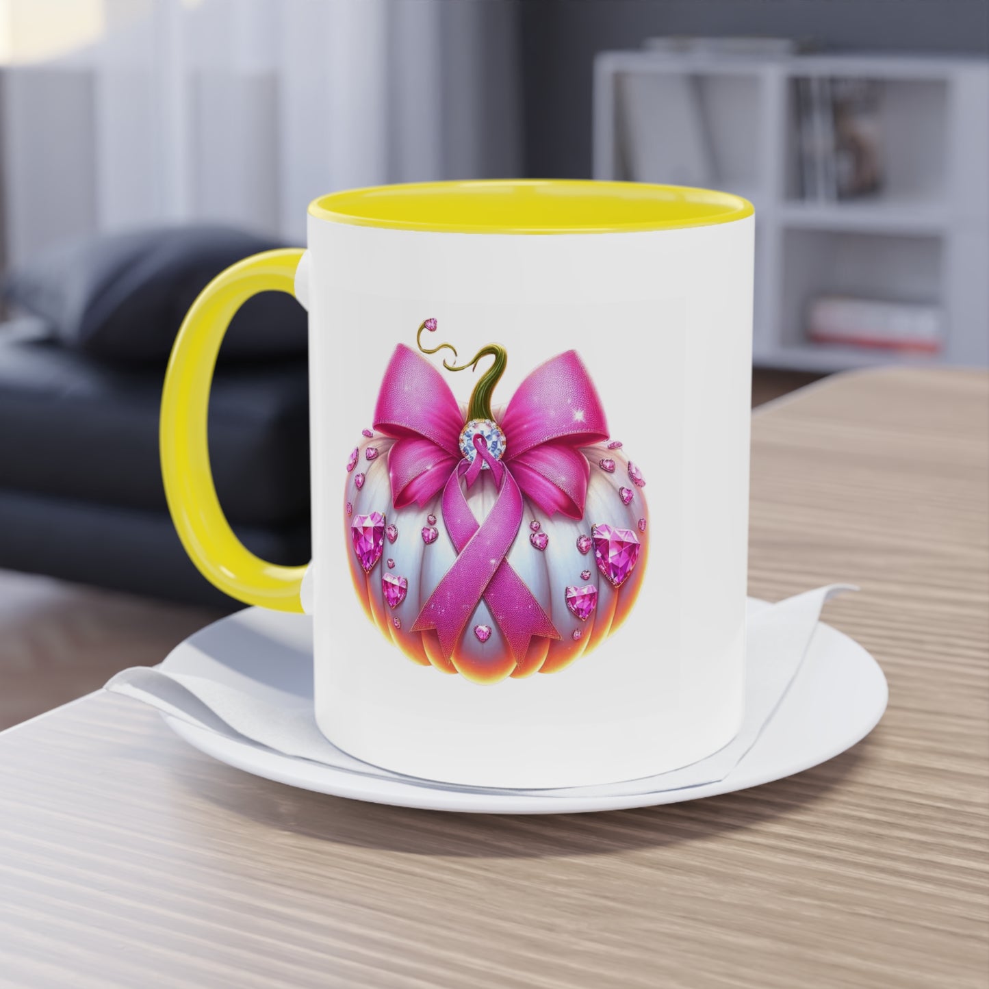 Vibrant Two-Tone Coffee Mug with Floral Design - Perfect Gift for Nature Lovers