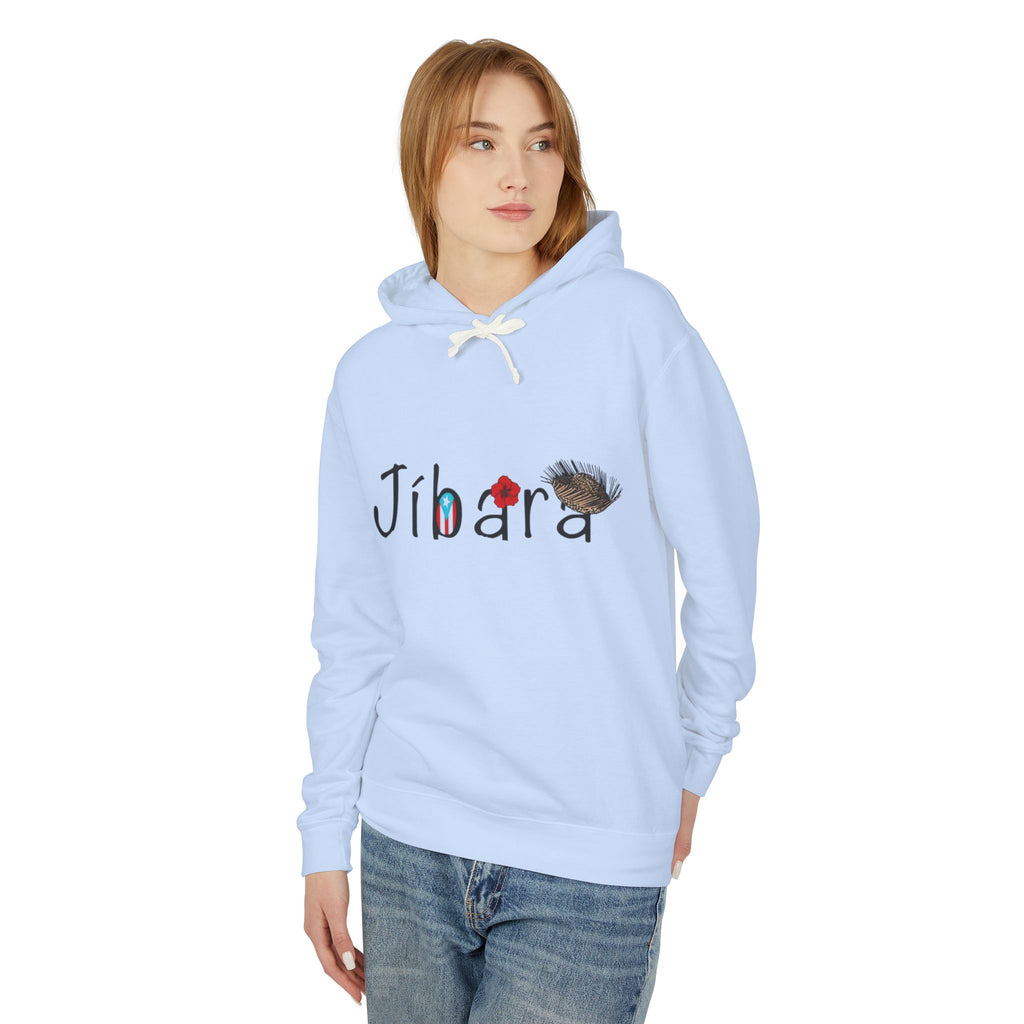 Jíbara Hoodie — Puerto Rican Heart Flag Lightweight Hooded Sweatshirt