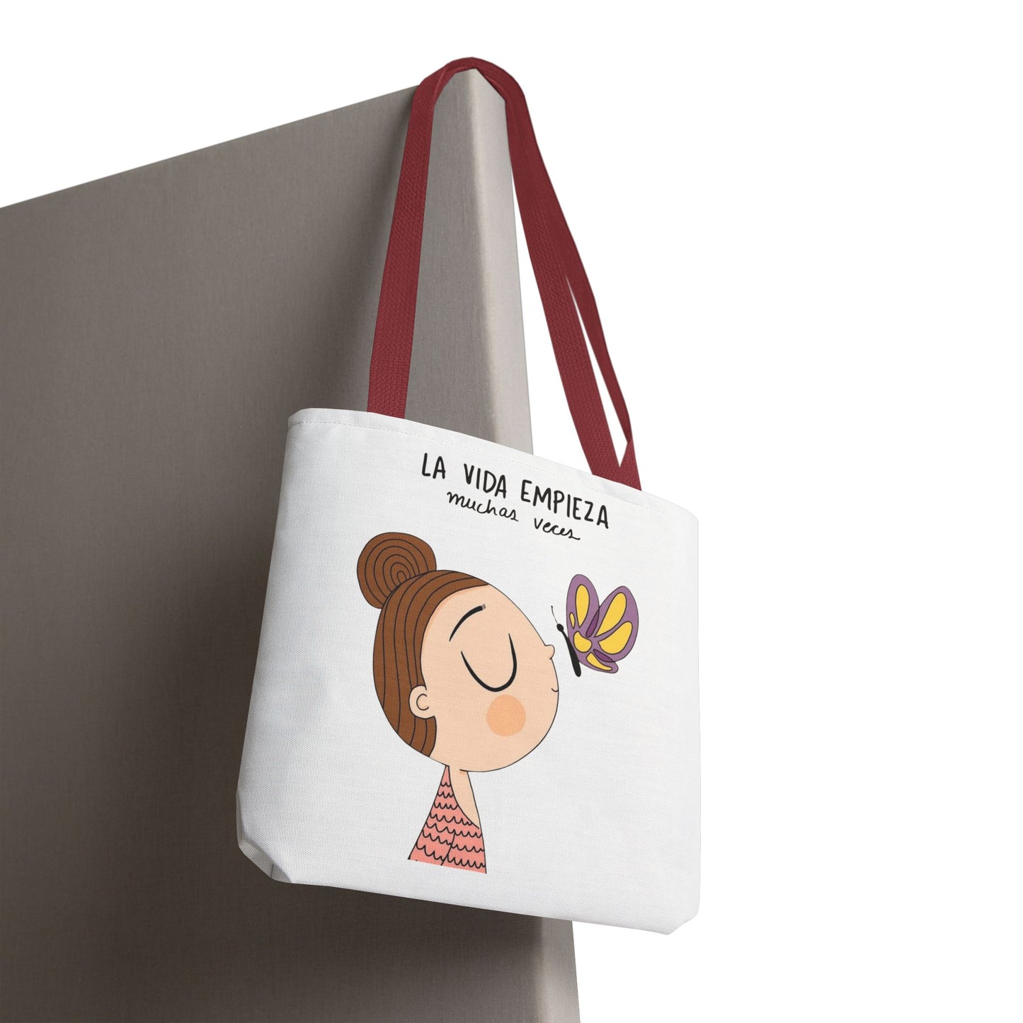 Lleva inspiración contigo a donde vayas, Eco-Friendly Carryall, Motivational Gift, Cute Reusable Shopper, Butterfly Design, Brighten Your Day