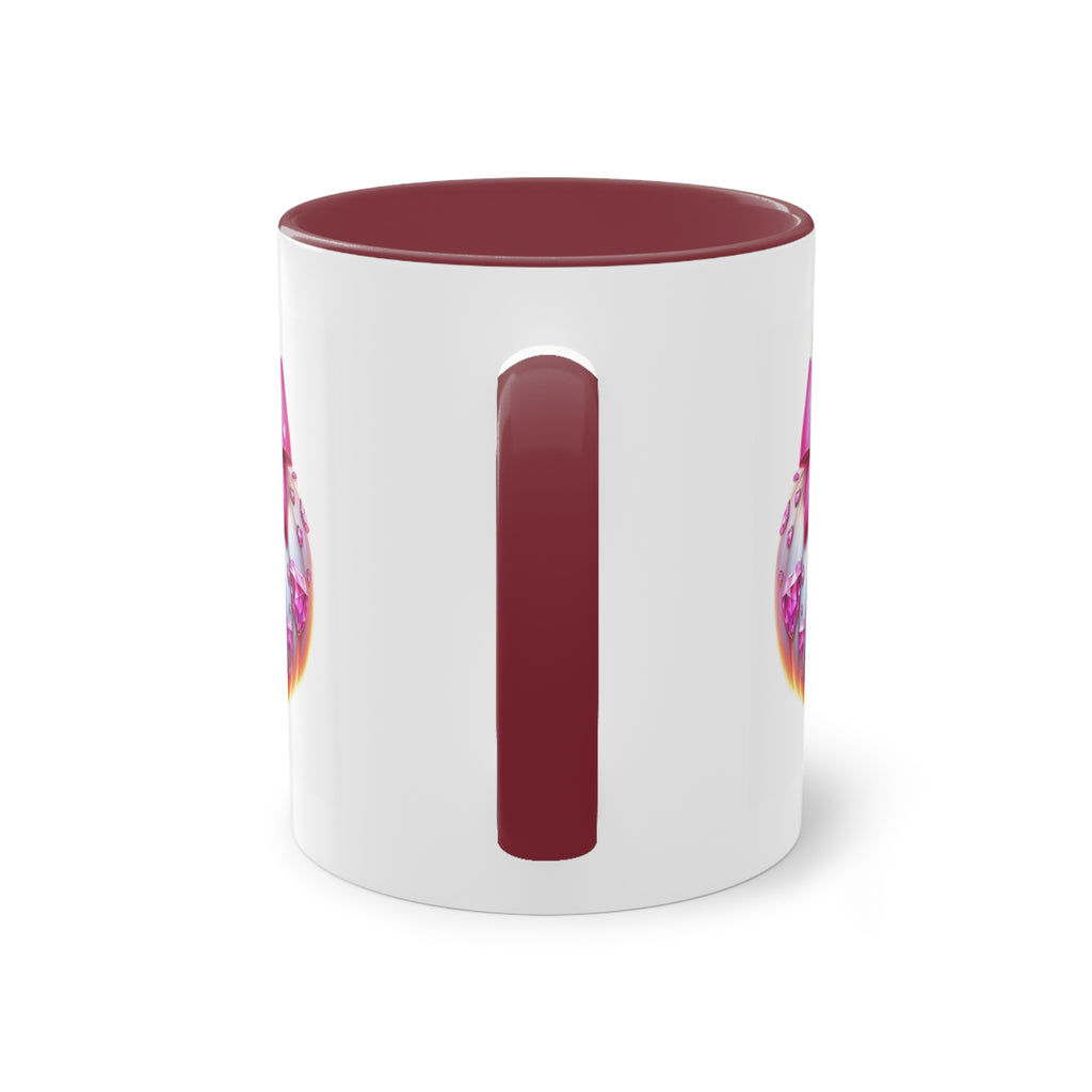 Vibrant Two-Tone Coffee Mug with Floral Design - Perfect Gift for Nature Lovers