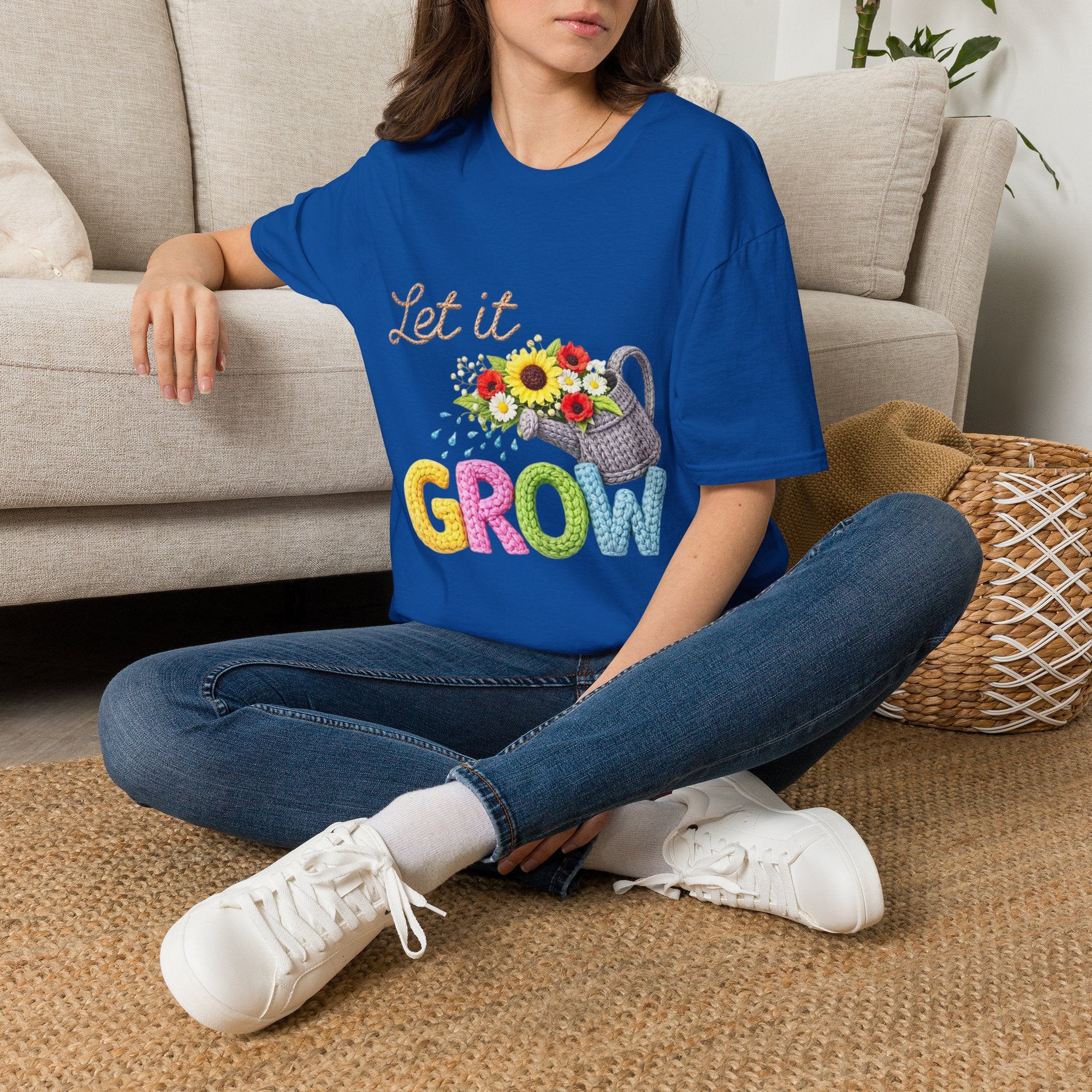 Let It Grow T-Shirt — Floral Watering Can Garden Tee