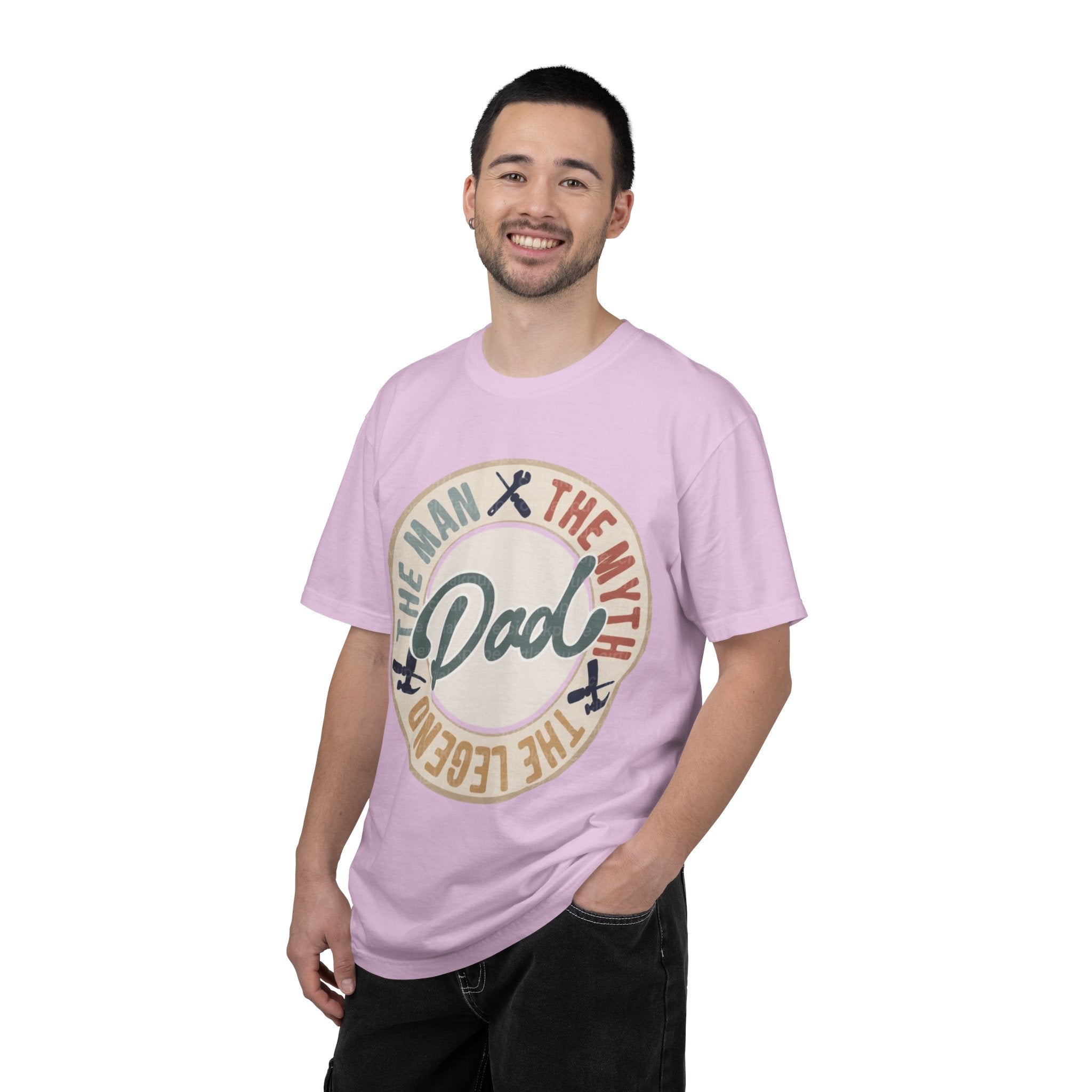 Dad Retro Badge T-Shirt — “Dad: The Man, The Myth, The Legend” Father’s Day Tee