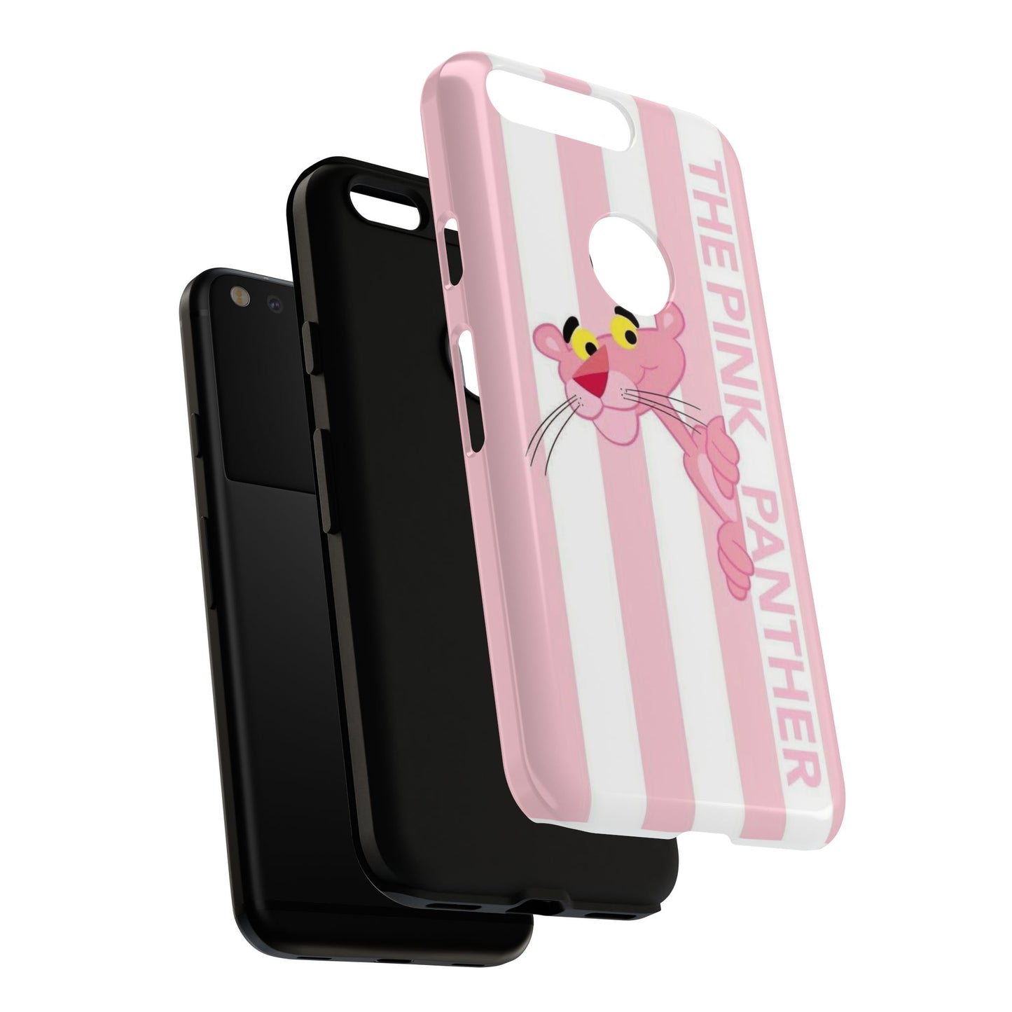 Pink Panther Tough Case Retro Striped Phone Case with "The Pink Panther" Design