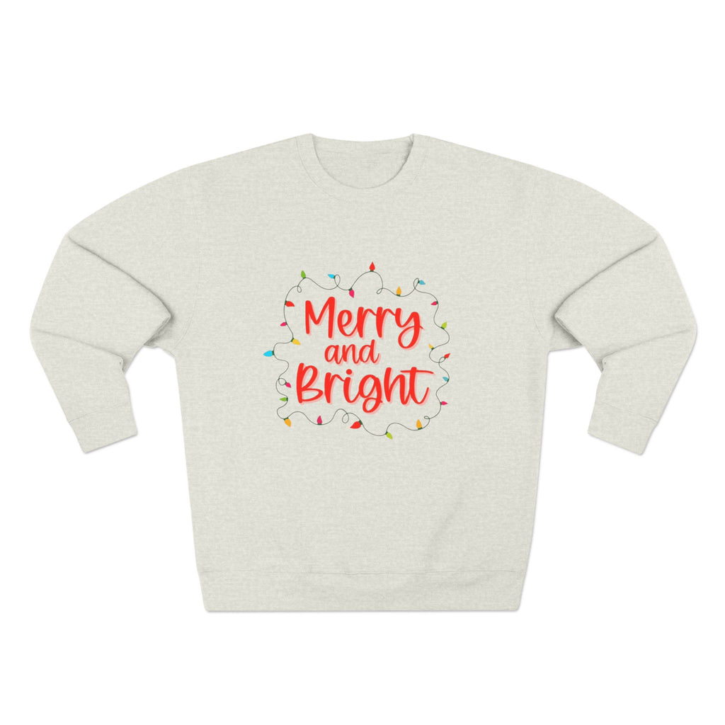 Christmas T-Shirts & Sweatshirts | Holiday Graphic Tees & Cozy Festive Wear Merry and Bright Crewneck Sweatshirt