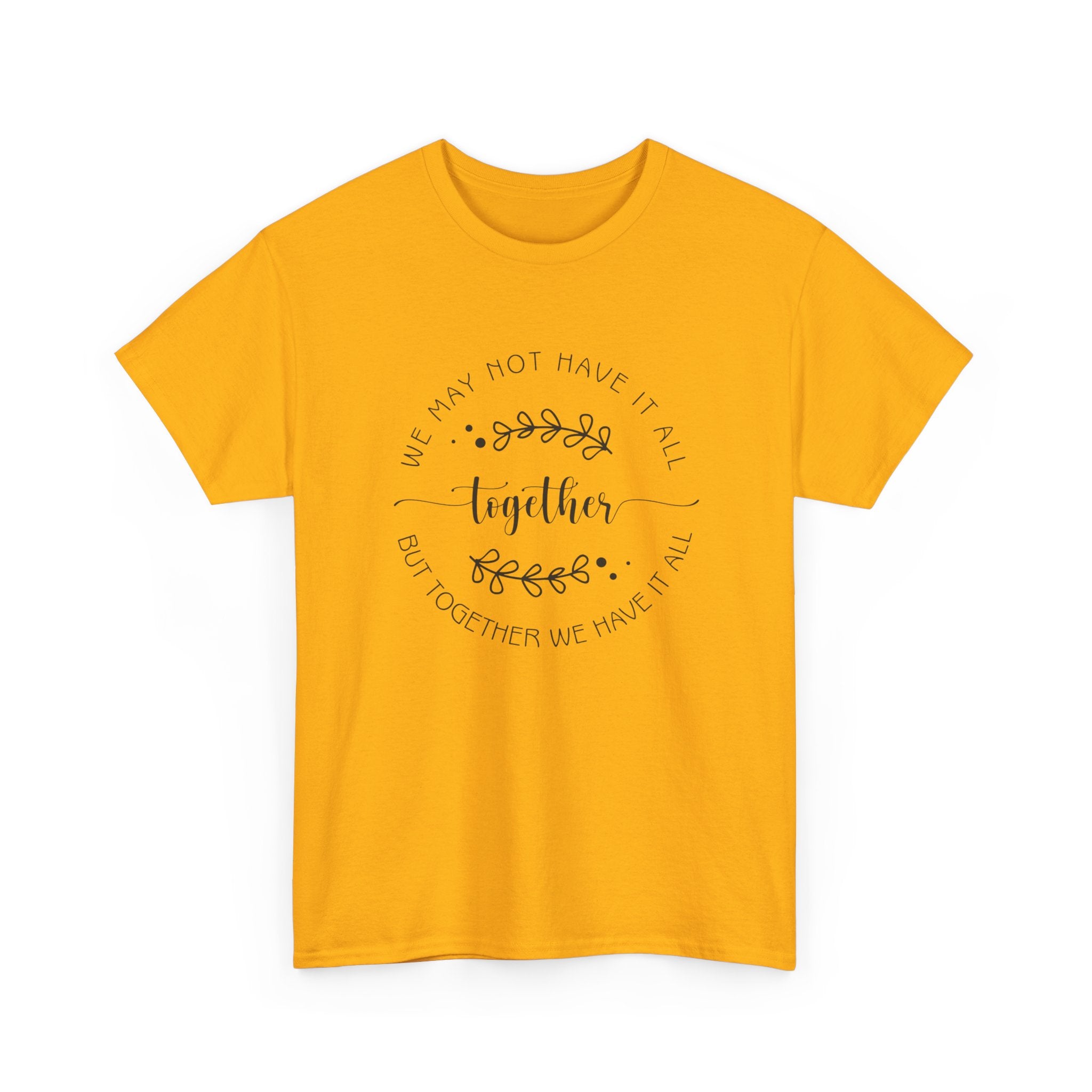 Together Floral Circle Tee  "Together" Inspirational Family Unity Shirt