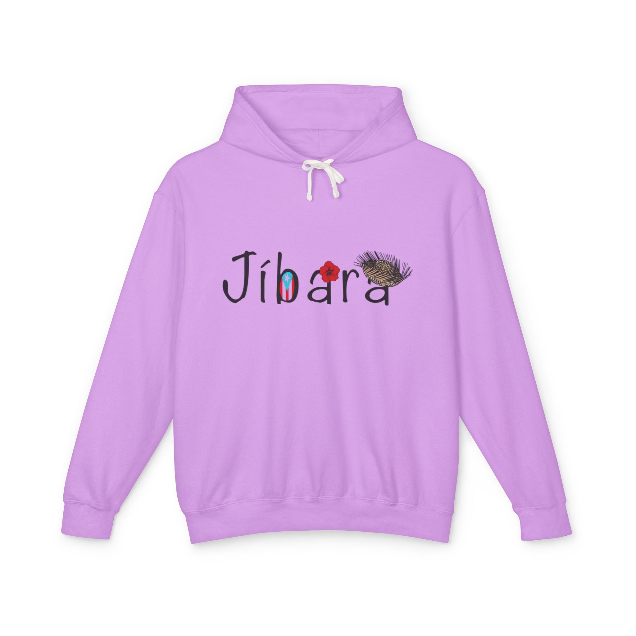 Jíbara Hoodie — Puerto Rican Heart Flag Lightweight Hooded Sweatshirt