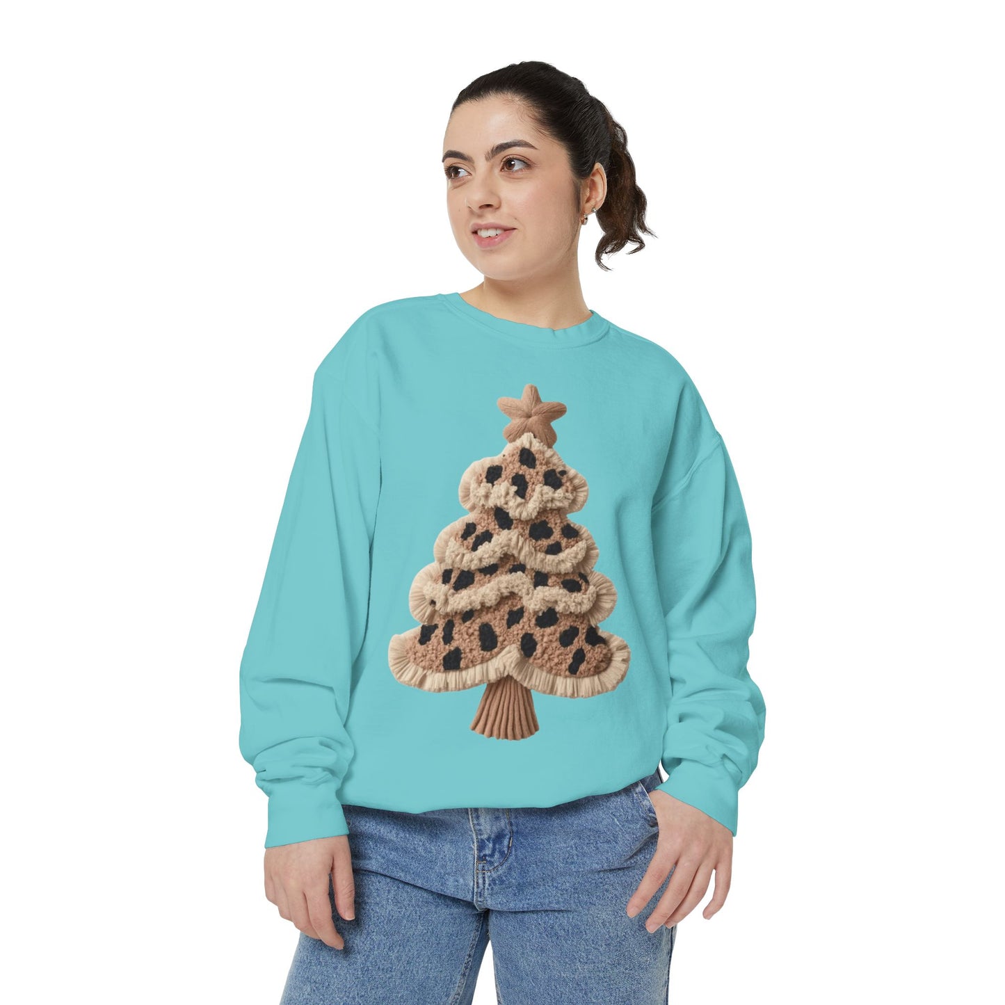 Leopard Knit Christmas Tree Sweatshirt unique festive designs and joyful