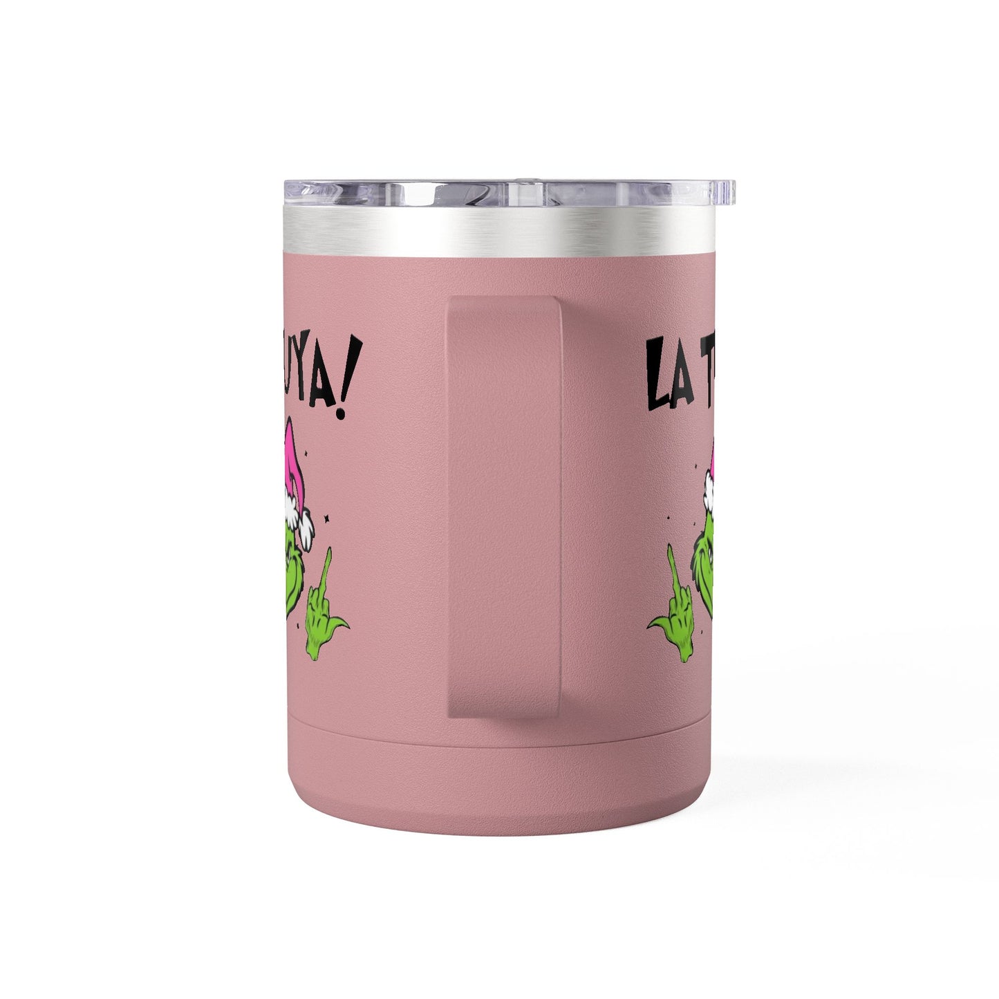 Holiday Grinch Coffee Mug Tumbler - 15oz Vaso / Taza de Acero Inoxidable – Diseño Navideño