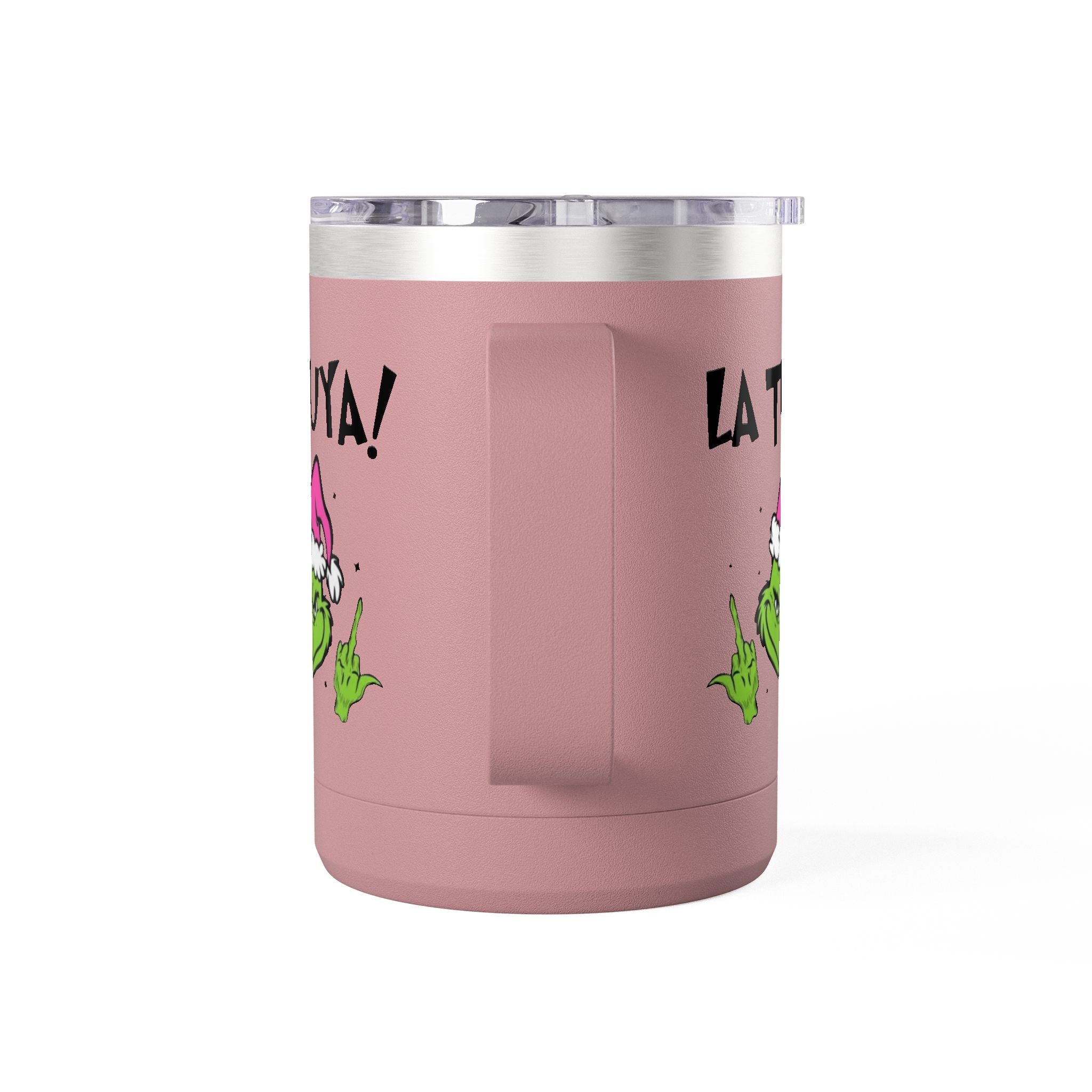 Holiday Grinch Coffee Mug Tumbler - 15oz Vaso / Taza de Acero Inoxidable – Diseño Navideño