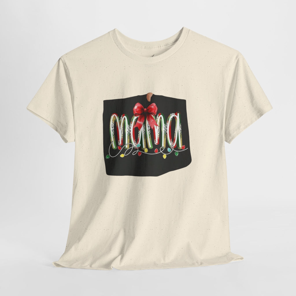Festive Mama Tee, Cozy Holiday Shirt, Gift for Mom, Christmas T-Shirt, Unisex Cotton Tee