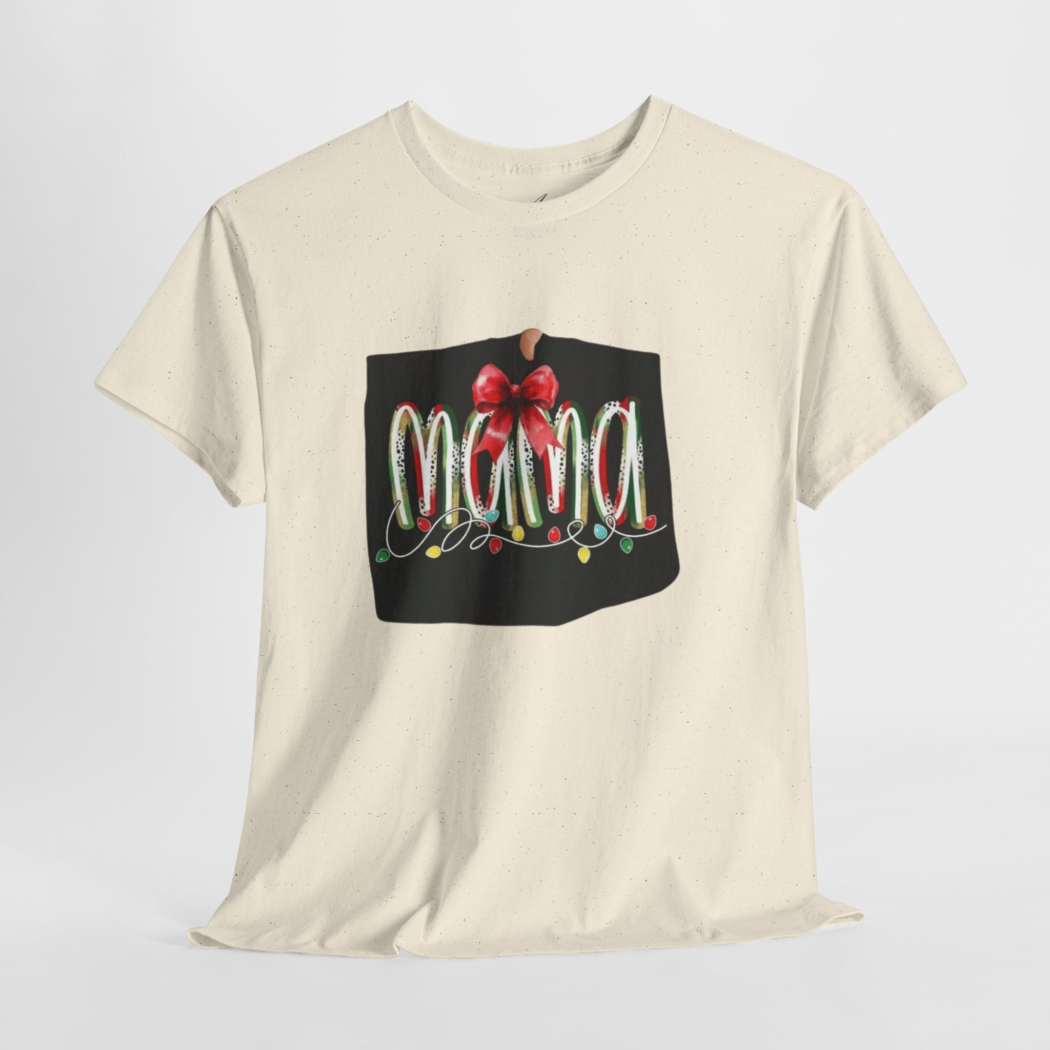 Festive Mama Tee, Cozy Holiday Shirt, Gift for Mom, Christmas T-Shirt, Unisex Cotton Tee
