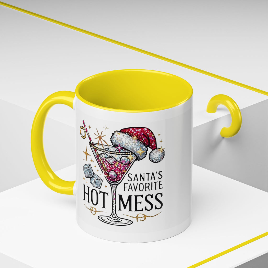Accent Coffee Mug - "Santa's Favorite Hot Mess" Holiday Cocktail Mug (11/15 oz)