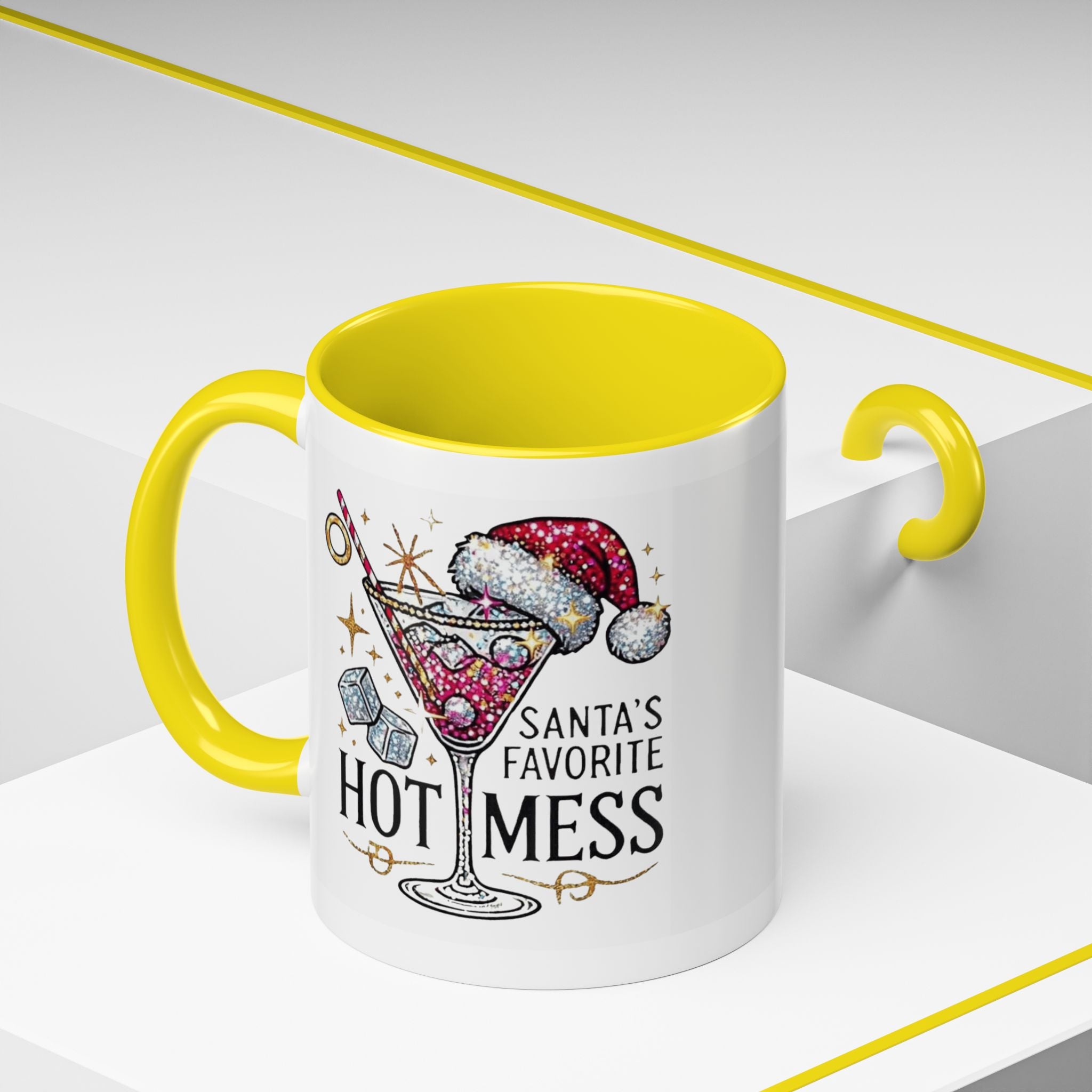 Accent Coffee Mug - "Santa's Favorite Hot Mess" Holiday Cocktail Mug (11/15 oz)