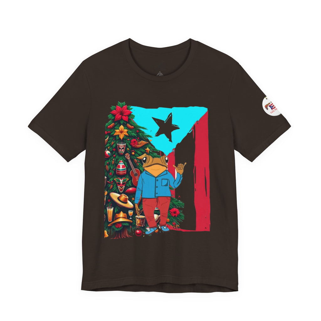 Puerto Rico Holiday T-Shirt  Coquí by Christmas Tree Graphic Puerto Rico’s Navidades