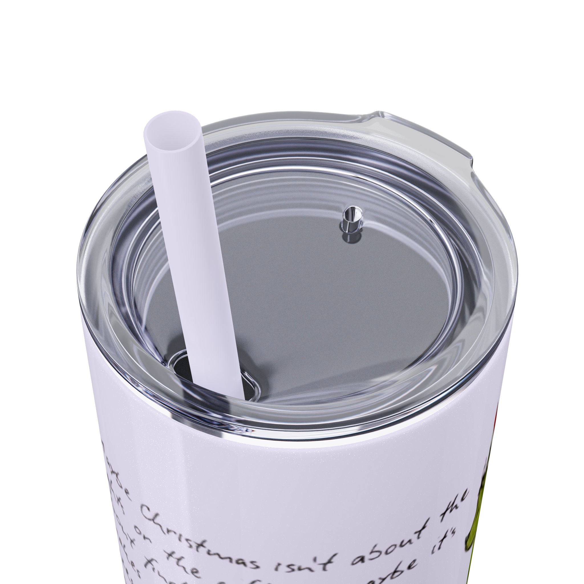Grinch Christmas Skinny Tumbler with Straw — Dr. Seuss Holiday Quote Design, 20oz Christmas Mugs Collection