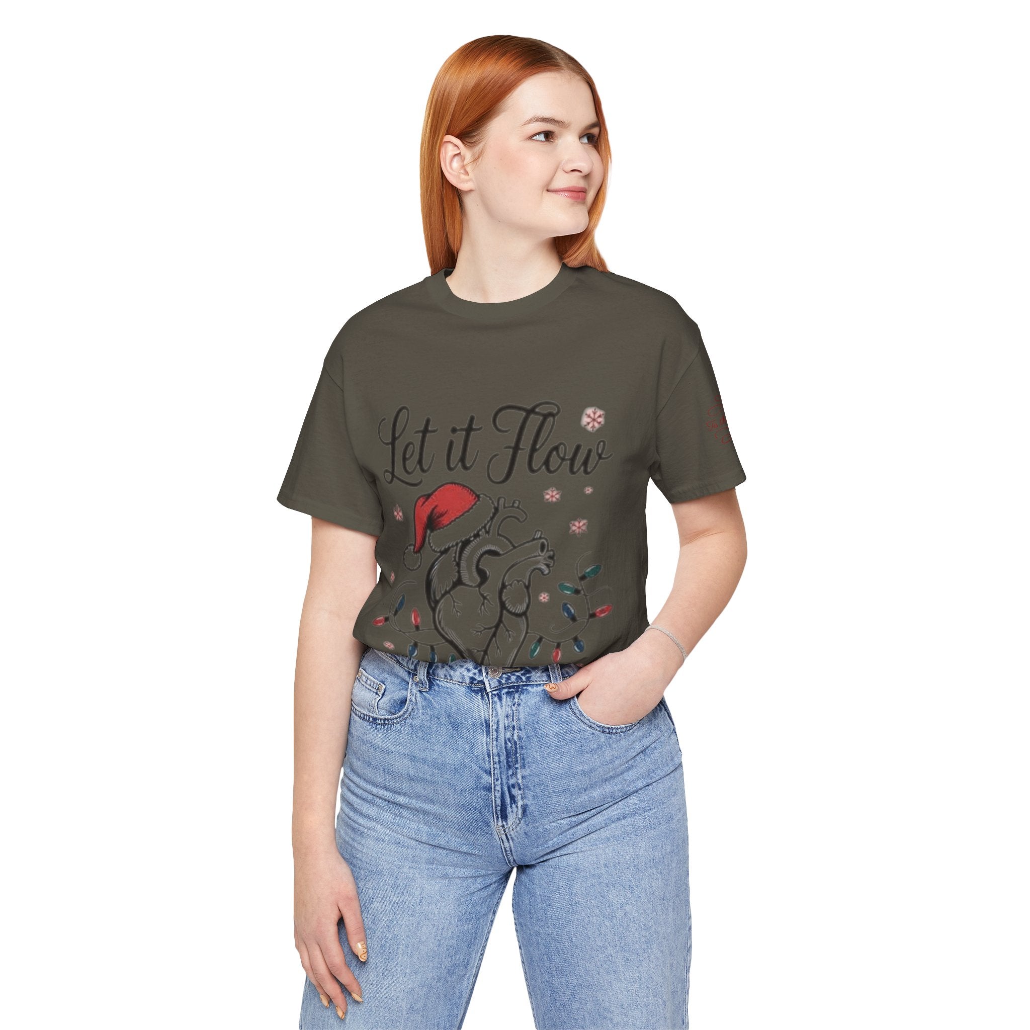 Let It Flow Heart Tee  Christmas Anatomical Heart Shirt
