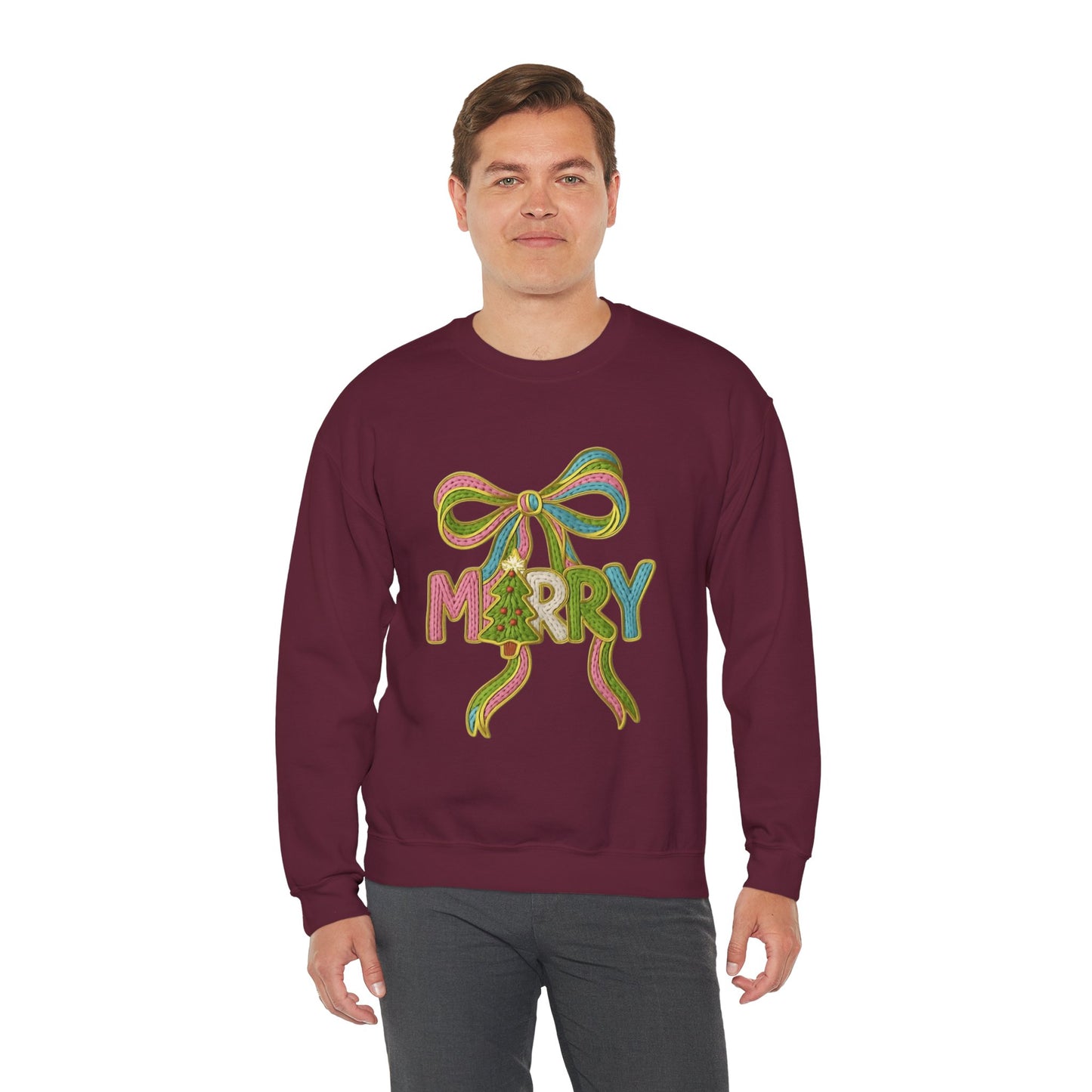 Festive Holiday Designs and Quotes Candy Christmas Tree Sweatshirt — Holiday Candyland Crewneck