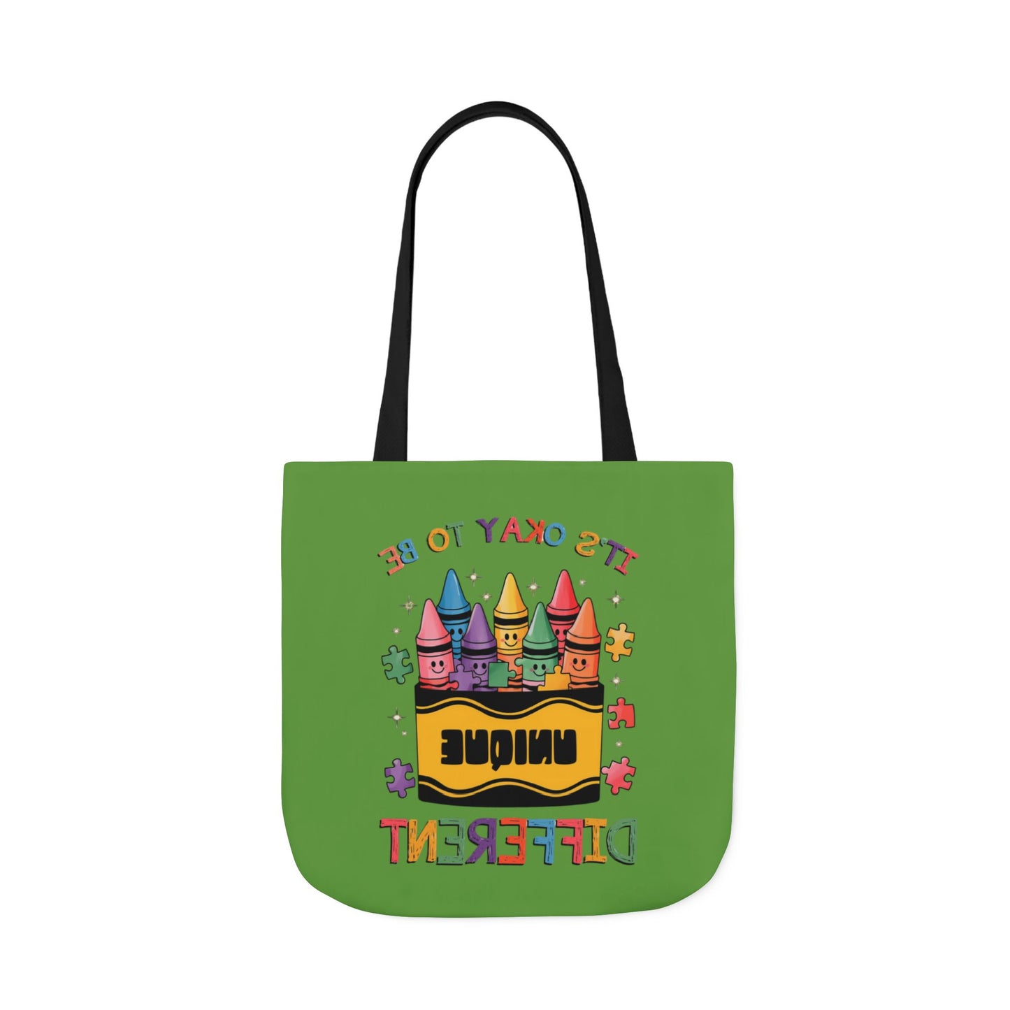 Autism Awareness & Pride Collection Unique Canvas Tote Bag with Colorful Castle Design