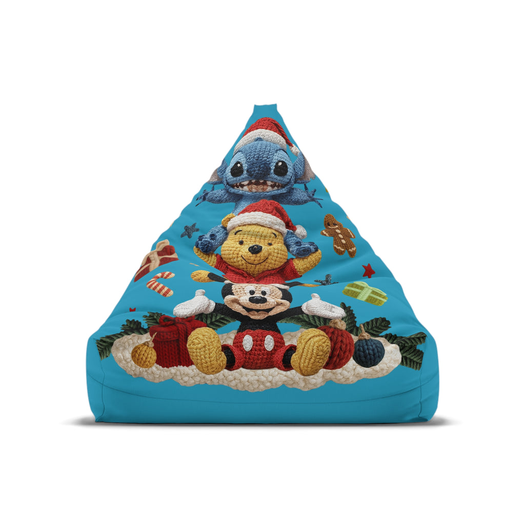 Bean Bag Cover — Festive Disney Holiday Stitch & Winnie the Pooh Design
