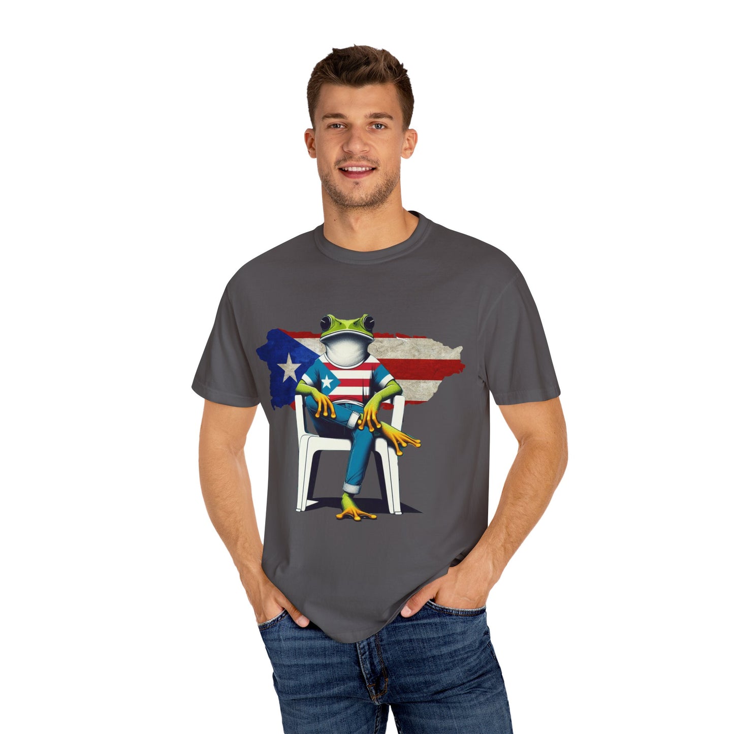 Patriotic Puerto Rican Shirt Patriotic Frog T-shirt, Humor Shirt, Gift for Nature Lovers, Summer BBQ Outfit