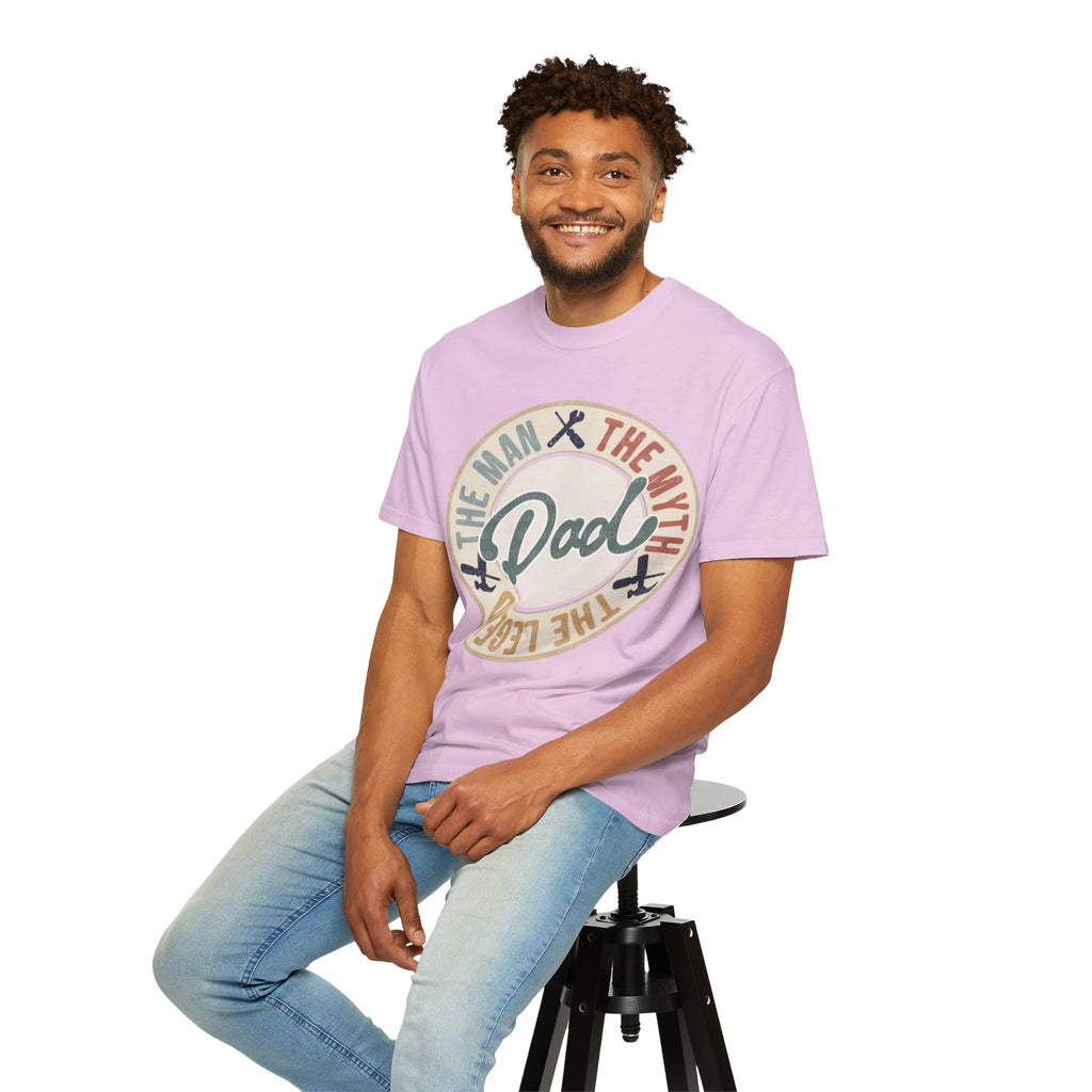 Dad Retro Badge T-Shirt — “Dad: The Man, The Myth, The Legend” Father’s Day Tee