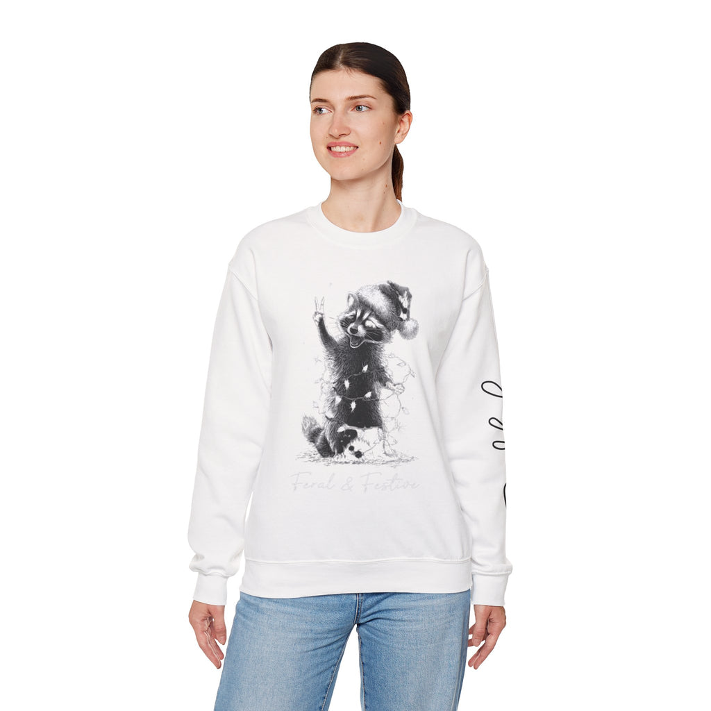 Holiday Raccoon Crewneck Sweatshirt Christmas Tshirts and sweaters,