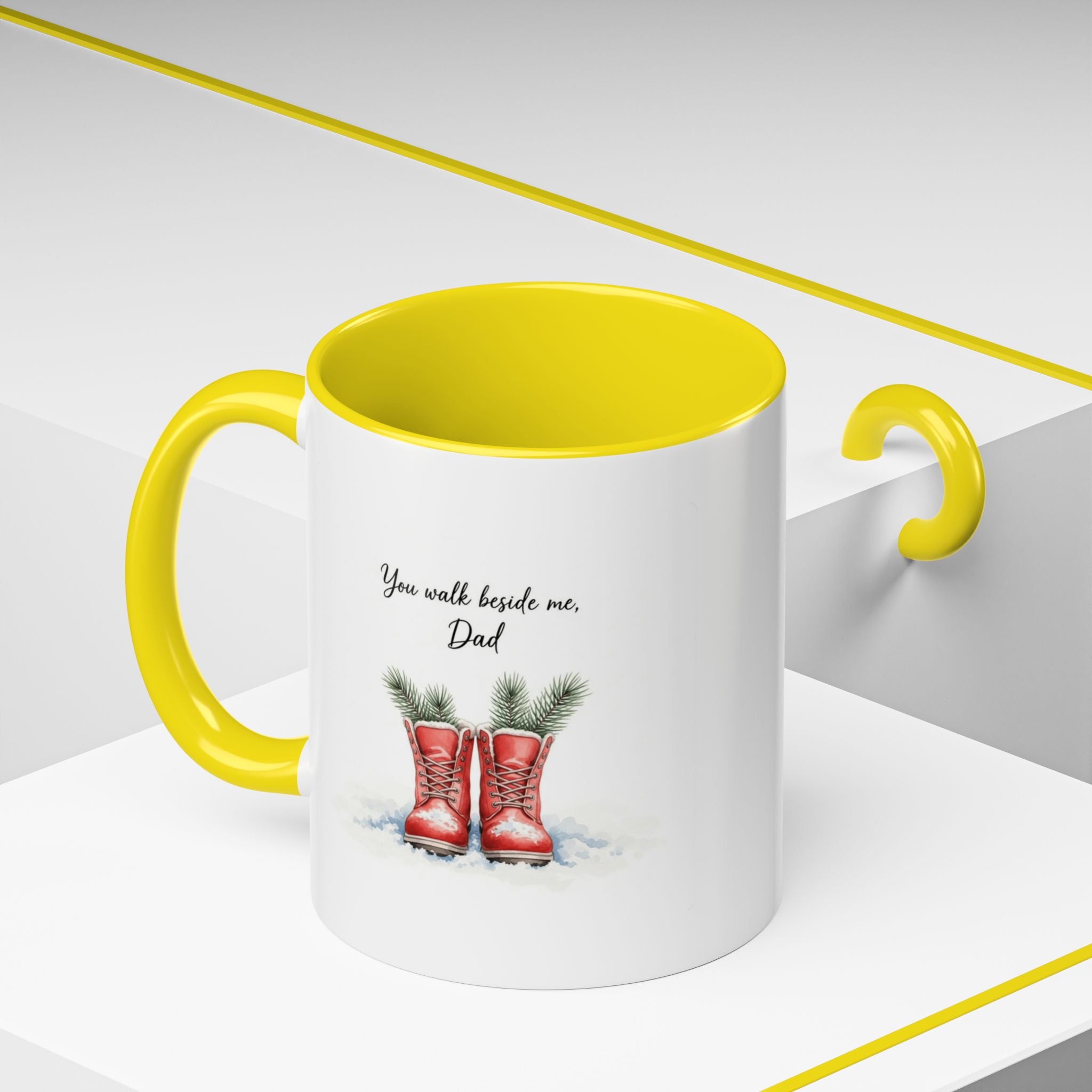 You Will Be Beside Me, Dad Coffee Mug - Festive Accent for Father's Day & Christmas Holiday Coffee Cups with Festive Quotes & Designs
