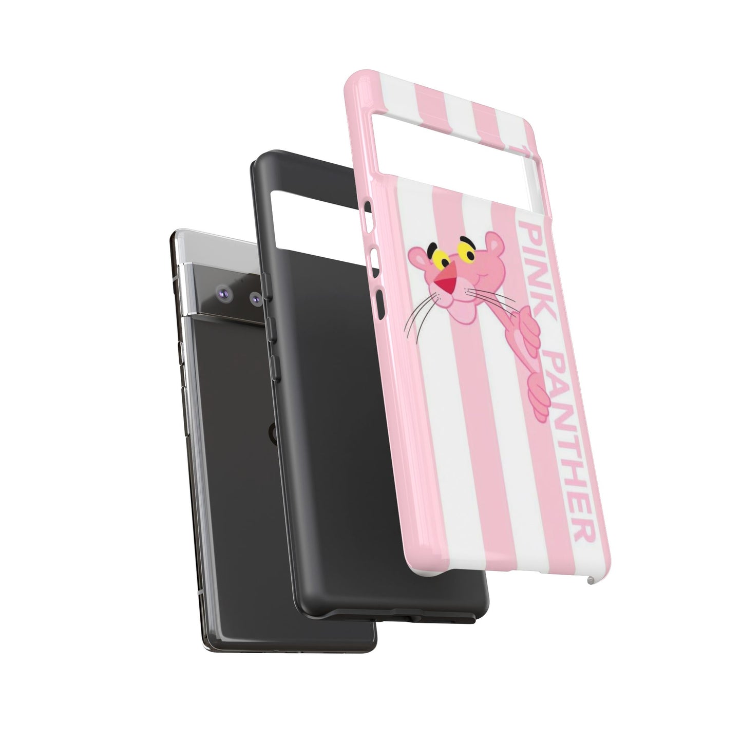Pink Panther Tough Case Retro Striped Phone Case with "The Pink Panther" Design