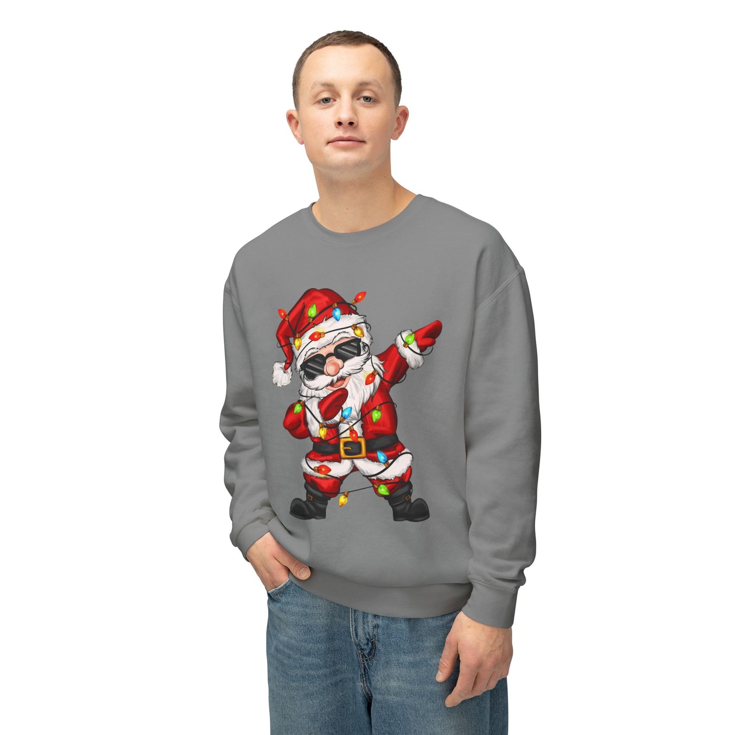 Funny Christmas tee Dabbing Santa Crewneck Sweatshirt  Funny Christmas Holiday Pullover