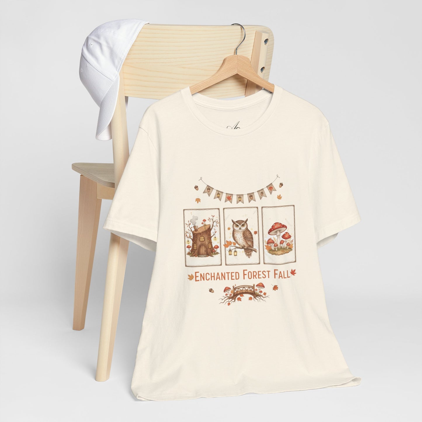 Enchanted Forest Fall Tee, Cute Owl Shirt, Autumn Graphic Tee, Nature Lover Gift, Cozy Fall Apparel, Wildlife T-Shirt, Unisex Fall Top