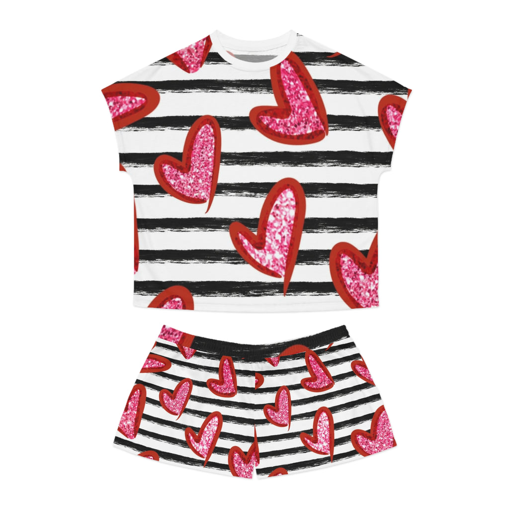 Winter Wonderland Pajamas | Cozy Holiday Family Set | Matching Christmas Sleepwear Heart-Print Women's Pajama Set for Cozy Nights
