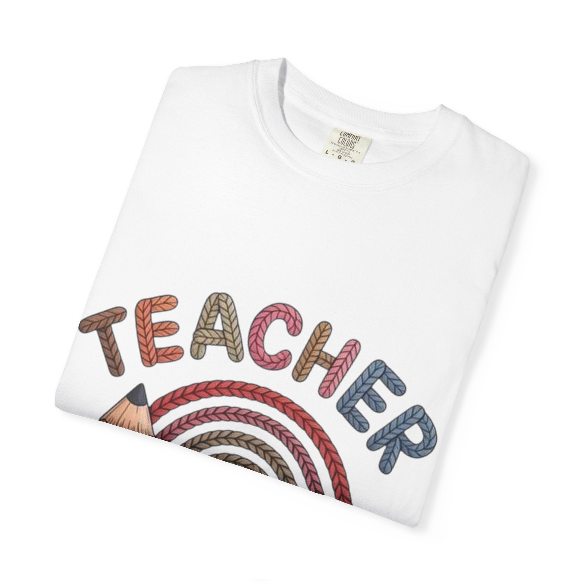 Teacher Rainbow Pencil & Apple T-Shirt — Back-to-School Gift for Educators