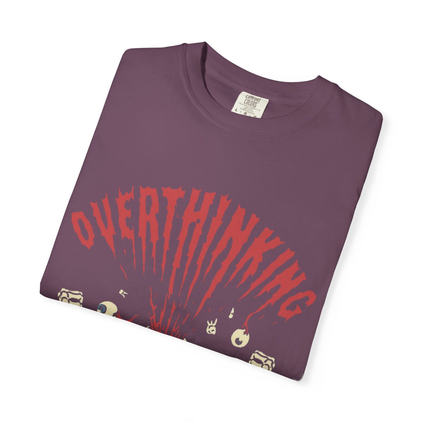 Mentally on Vacation Overthinking Garment-Dyed Unisex T-Shirt, Casual Wear, Gift for Anxiety Awareness, Self-Care Apparel, Unique Graphic Tee