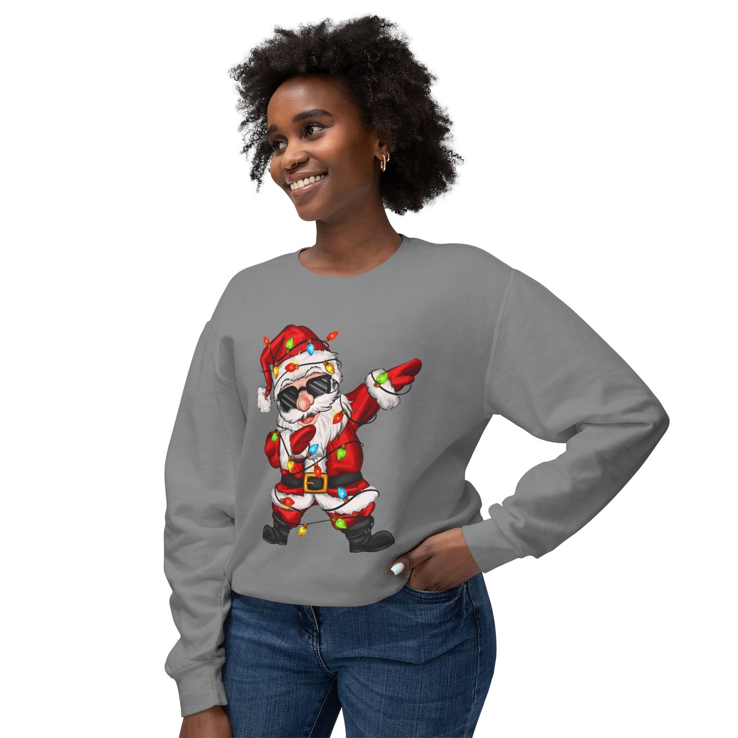 Funny Christmas tee Dabbing Santa Crewneck Sweatshirt  Funny Christmas Holiday Pullover
