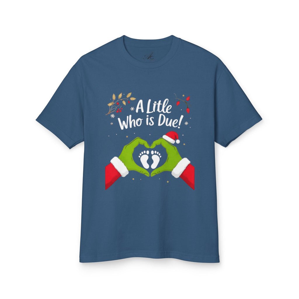 Pregnancy Announcement Tee  "A Little Who is Due" Holiday Baby Reveal T-Shirt Little One on the Way