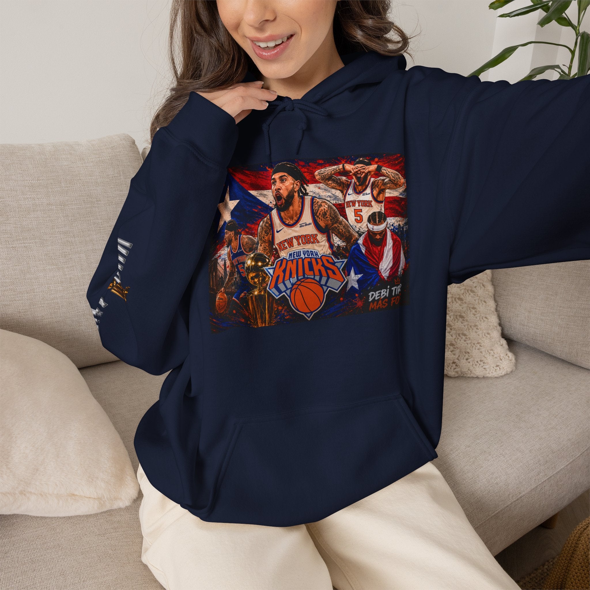 NY-K Retro Player Collage Hoodie — Basketball Fan Sweatshirt