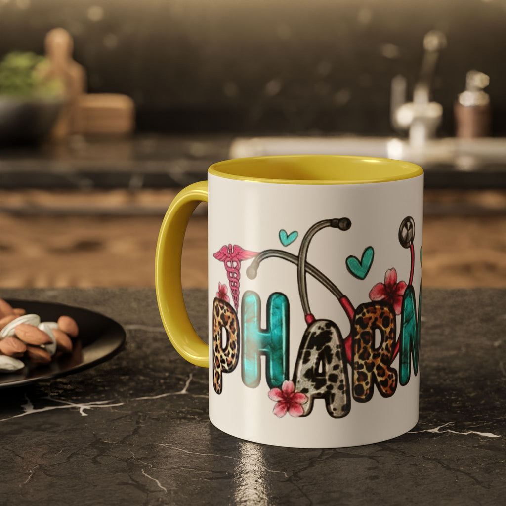 Pharmacy Nurse Coffee Mug — Cute Leopard & Teal Medical Design (11oz/15oz)Christmas mug for all healthcare heroes