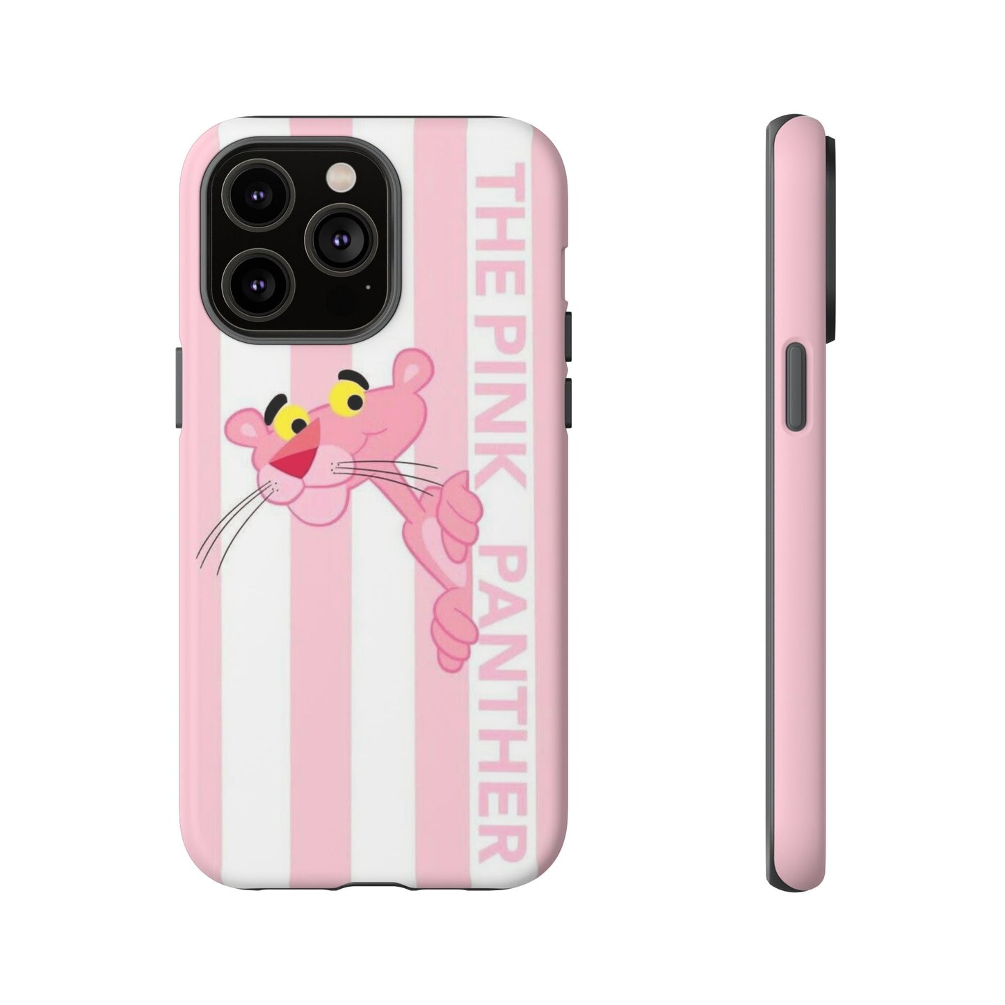 Pink Panther Tough Case Retro Striped Phone Case with "The Pink Panther" Design