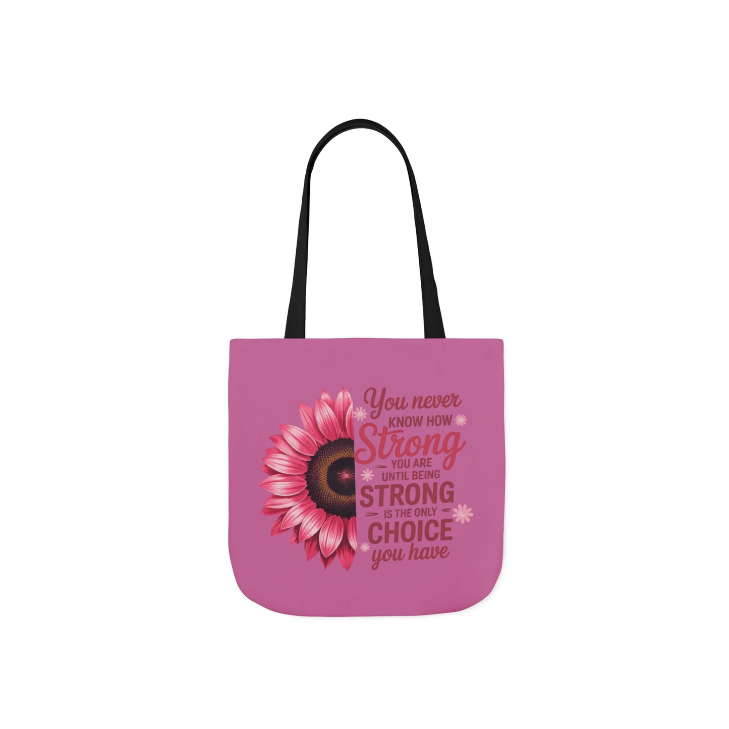 Cancer Survivor Hope Collection Inspirational Canvas Tote Bag with Floral Design