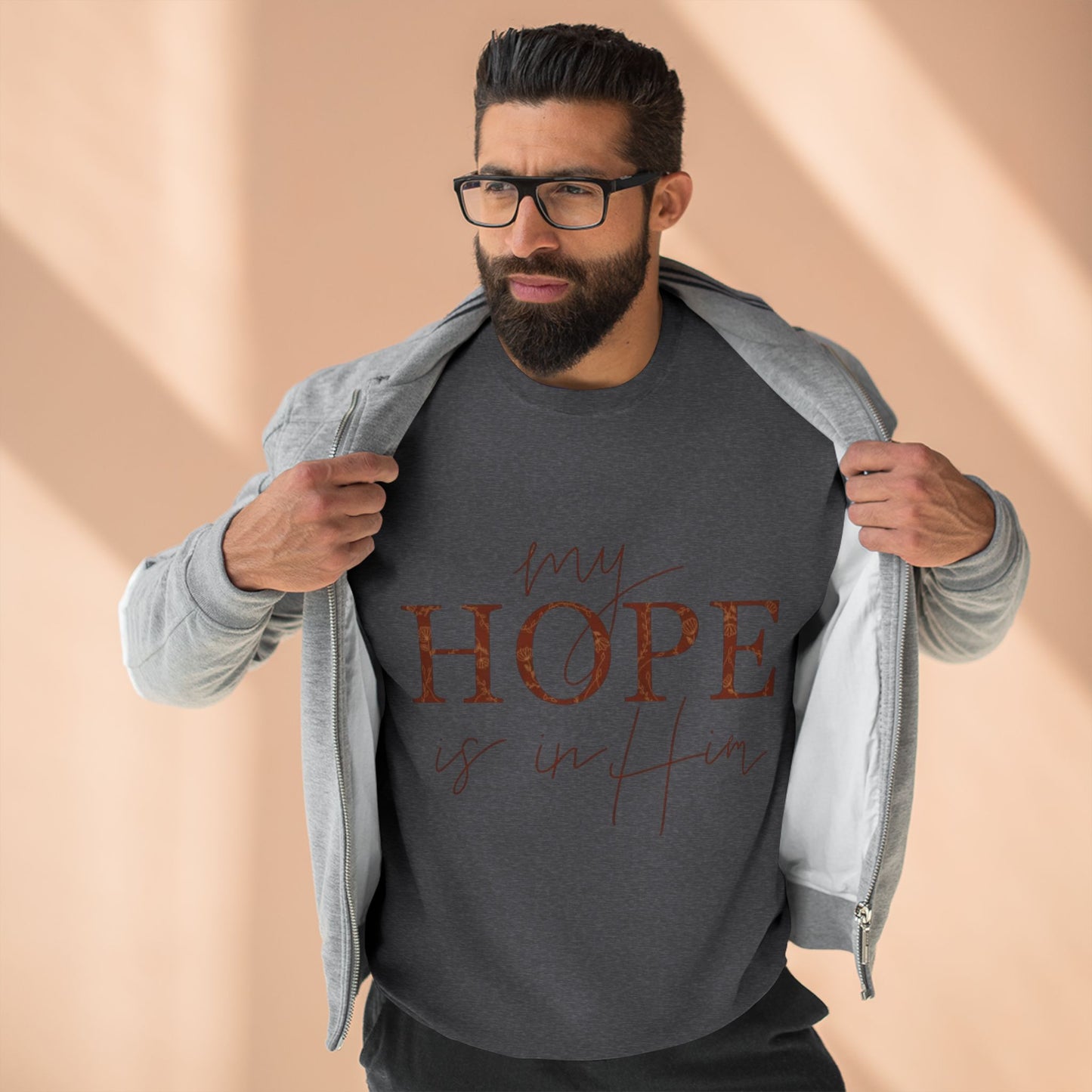 My Hope Is In Him Crewneck Sweatshirt — Christian Inspirational Faith Pullover